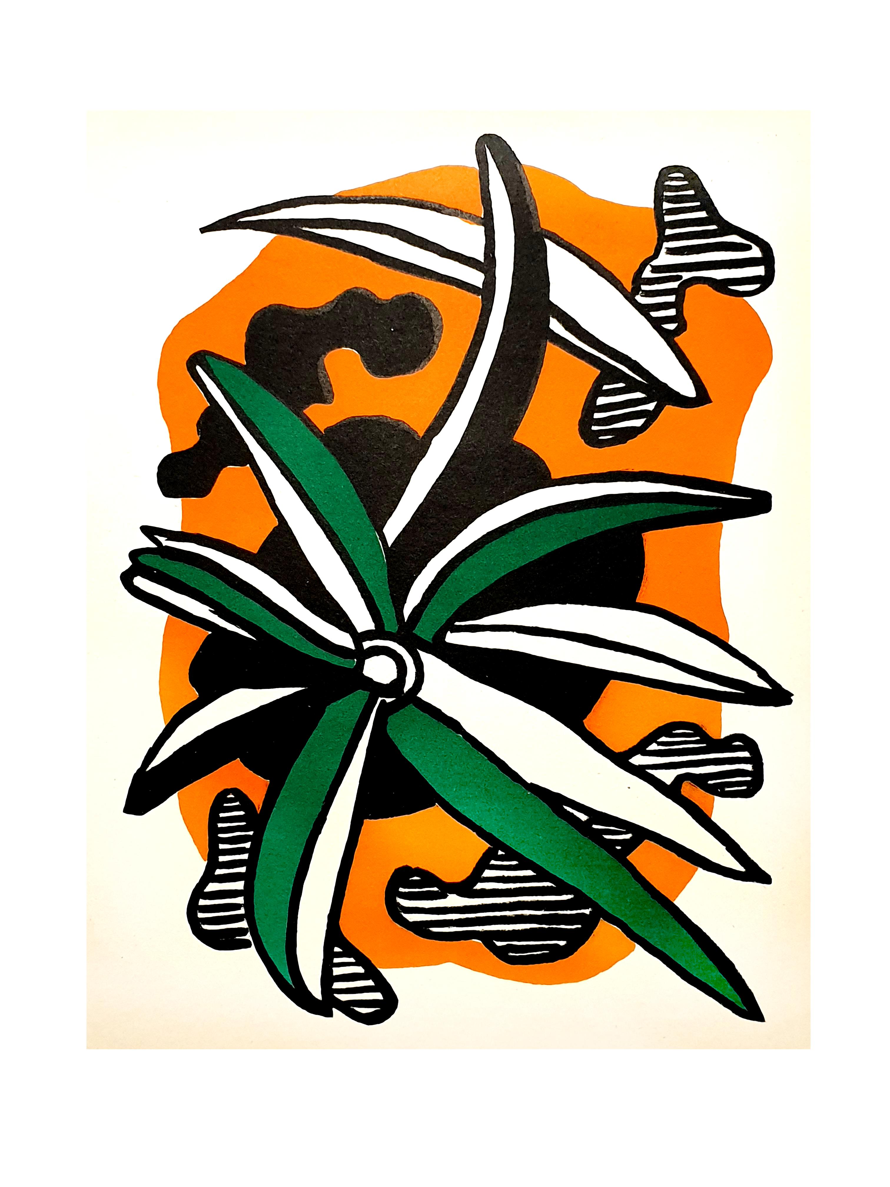 Fernand Léger - Flowers - Original Lithograph
Conditions: excellent
32 x 24 cm
1951
XXe siècle, San Lazzaro

Joseph Fernand Henri Leger was born in 1881 in Argentan, France. He apprentices with an architect from 1897–1899. Fernand Leger moves to