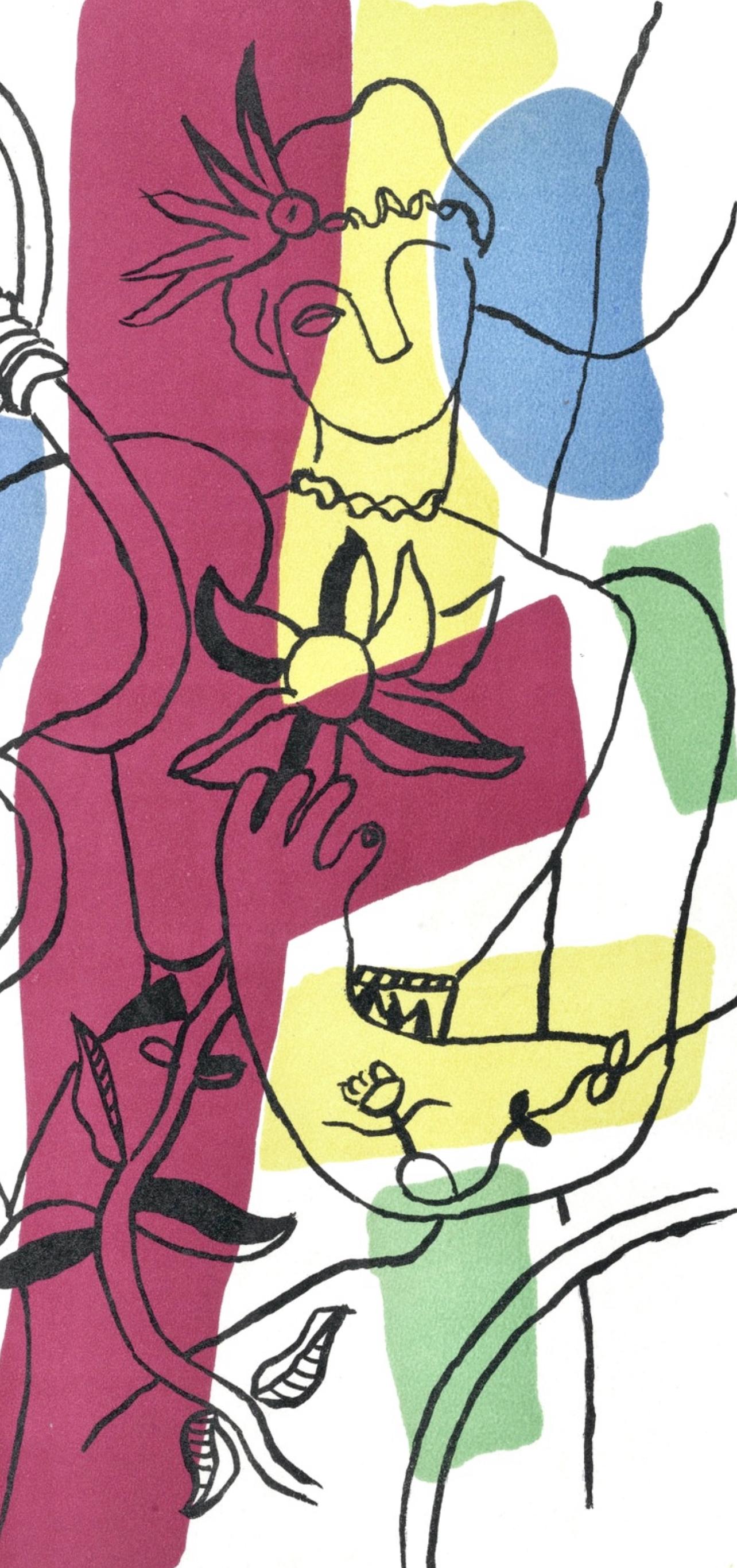 Fernand Leger, Frontispiece, from Circus, 1950 - Beige Figurative Print by Fernand Léger