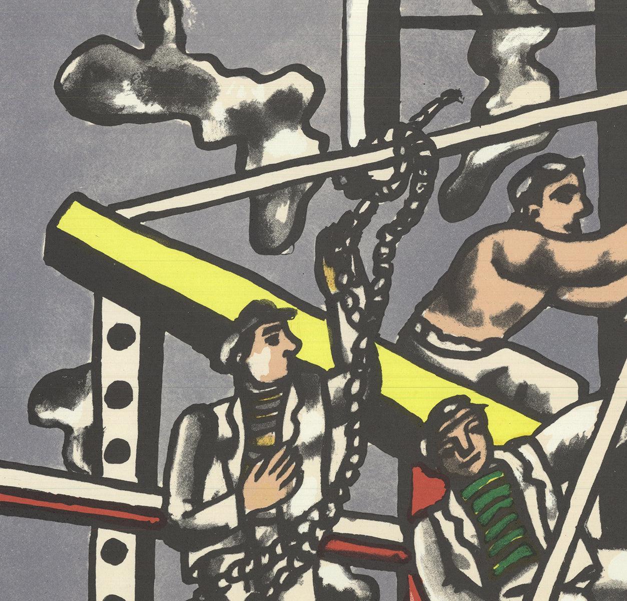 Fernand Leger 'Les Constructeurs' 1986- Poster For Sale 1