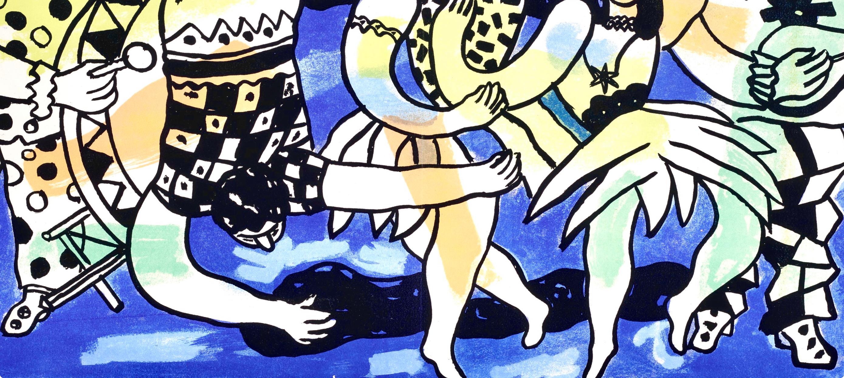 Fernand Leger, Plate 84-85, from Circus, 1950 - Purple Figurative Print by Fernand Léger