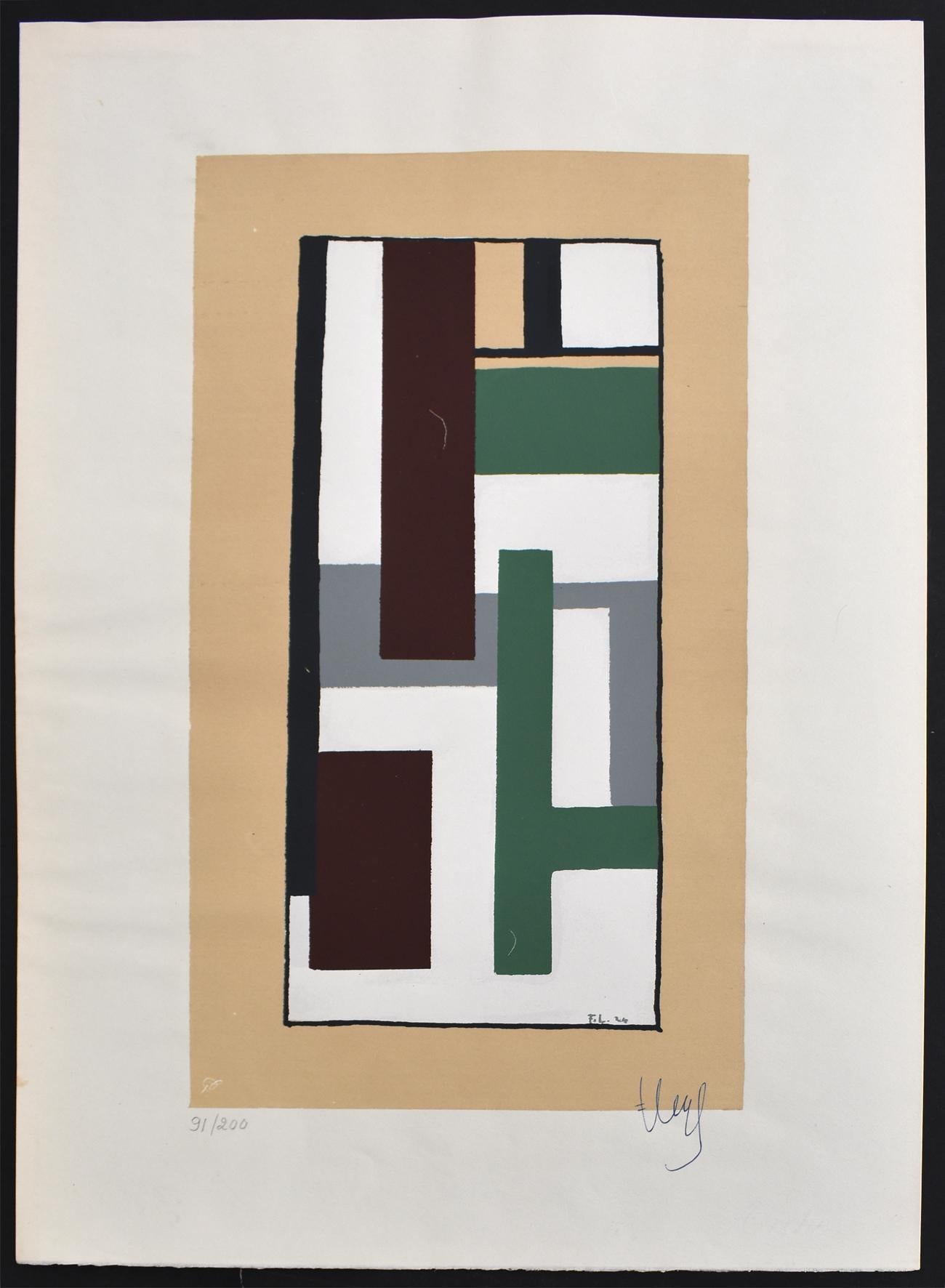 Geometric Composition, from: Album of Ten Serigraphs - Print by Fernand Léger