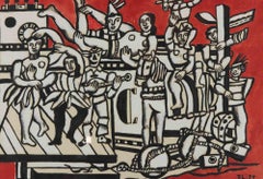 Grand Parade sur Fond Rouge - Lithograph after Fernand Léger - 1959