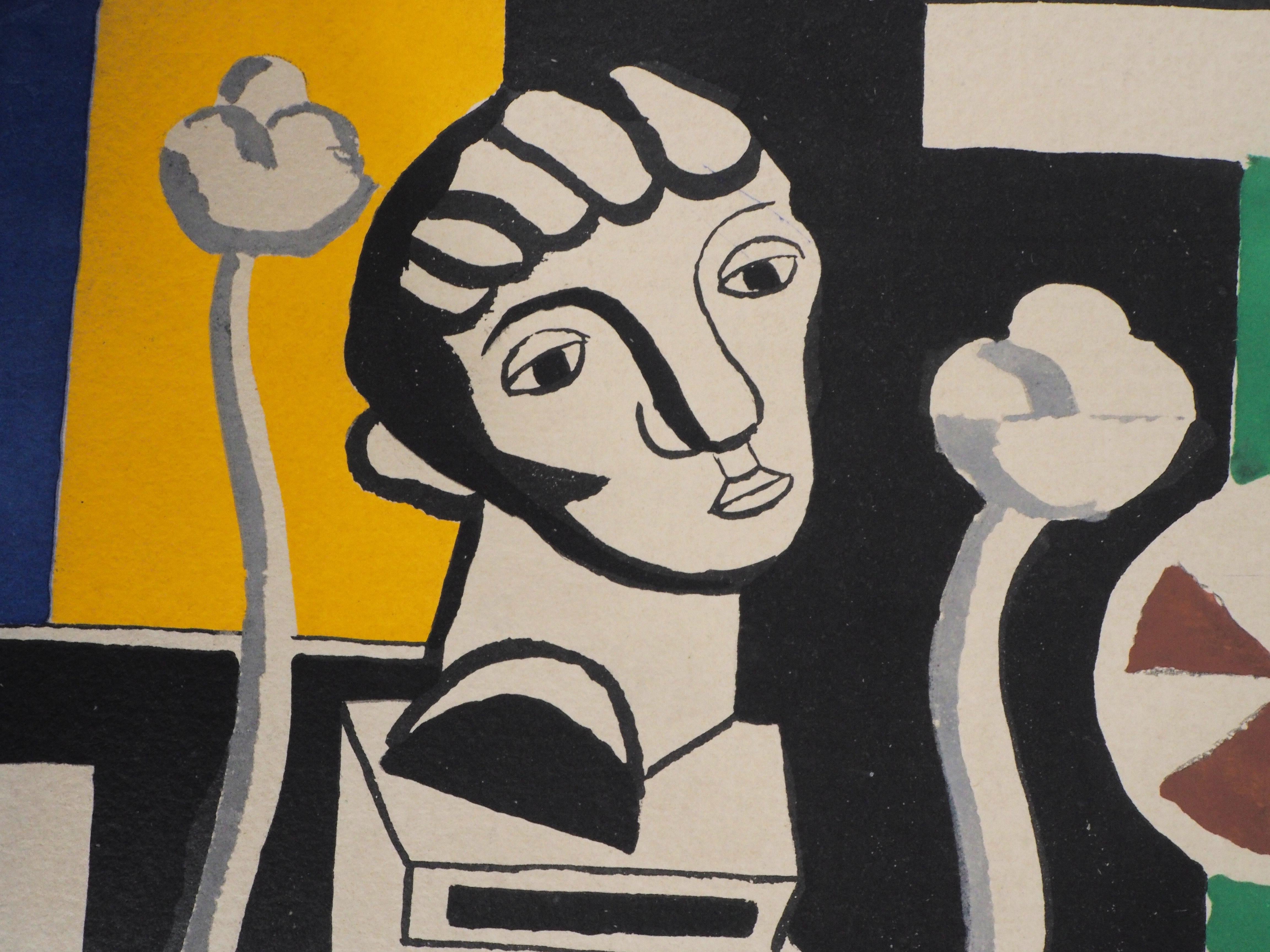 In der Skulpturenwerkstatt – Lithographie und Bleistift, 1959 (Moderne), Print, von Fernand Léger