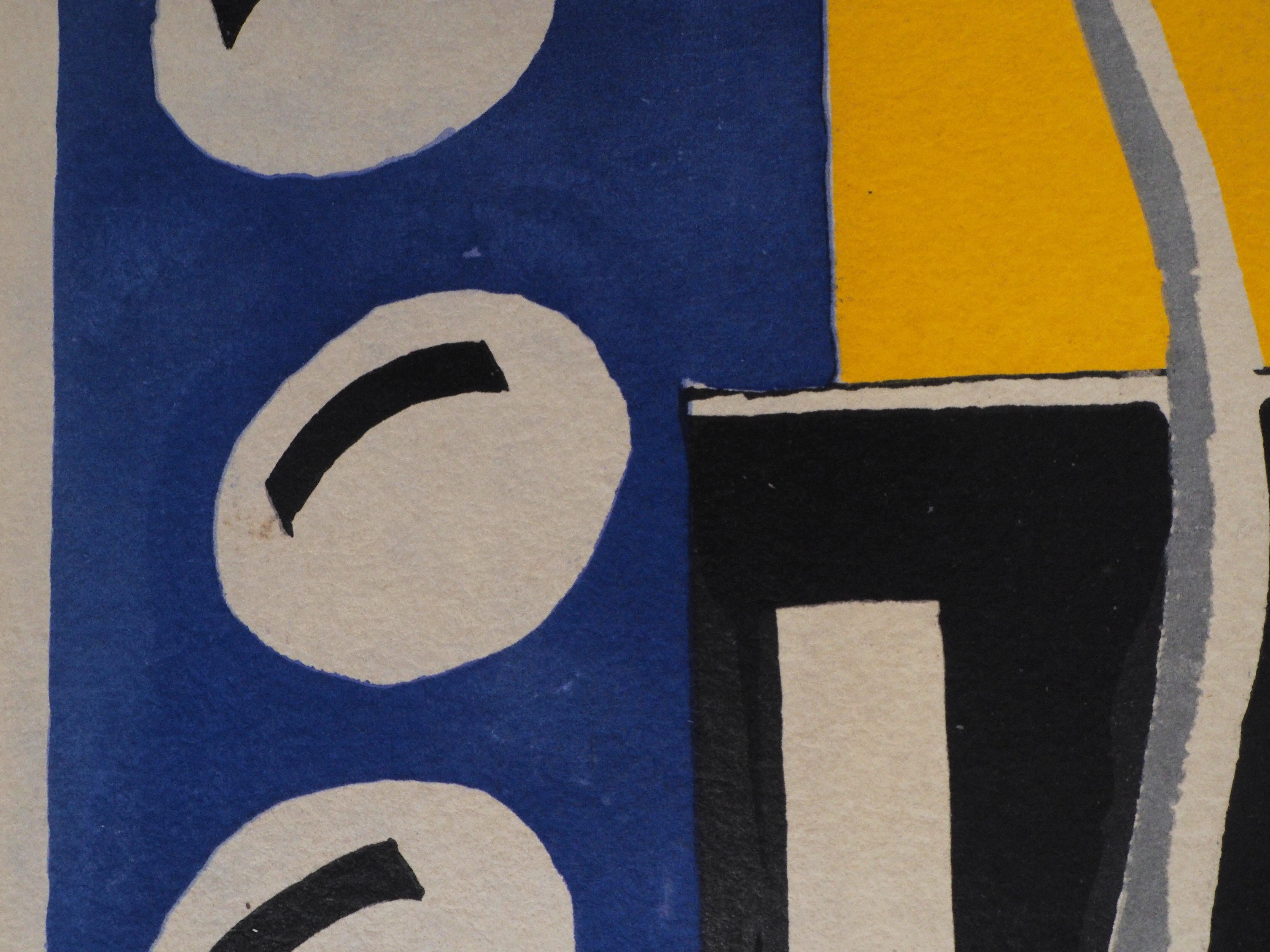 En el taller de escultura - Litografía y plantilla, 1959 - Figurative Print Beige de Fernand Léger