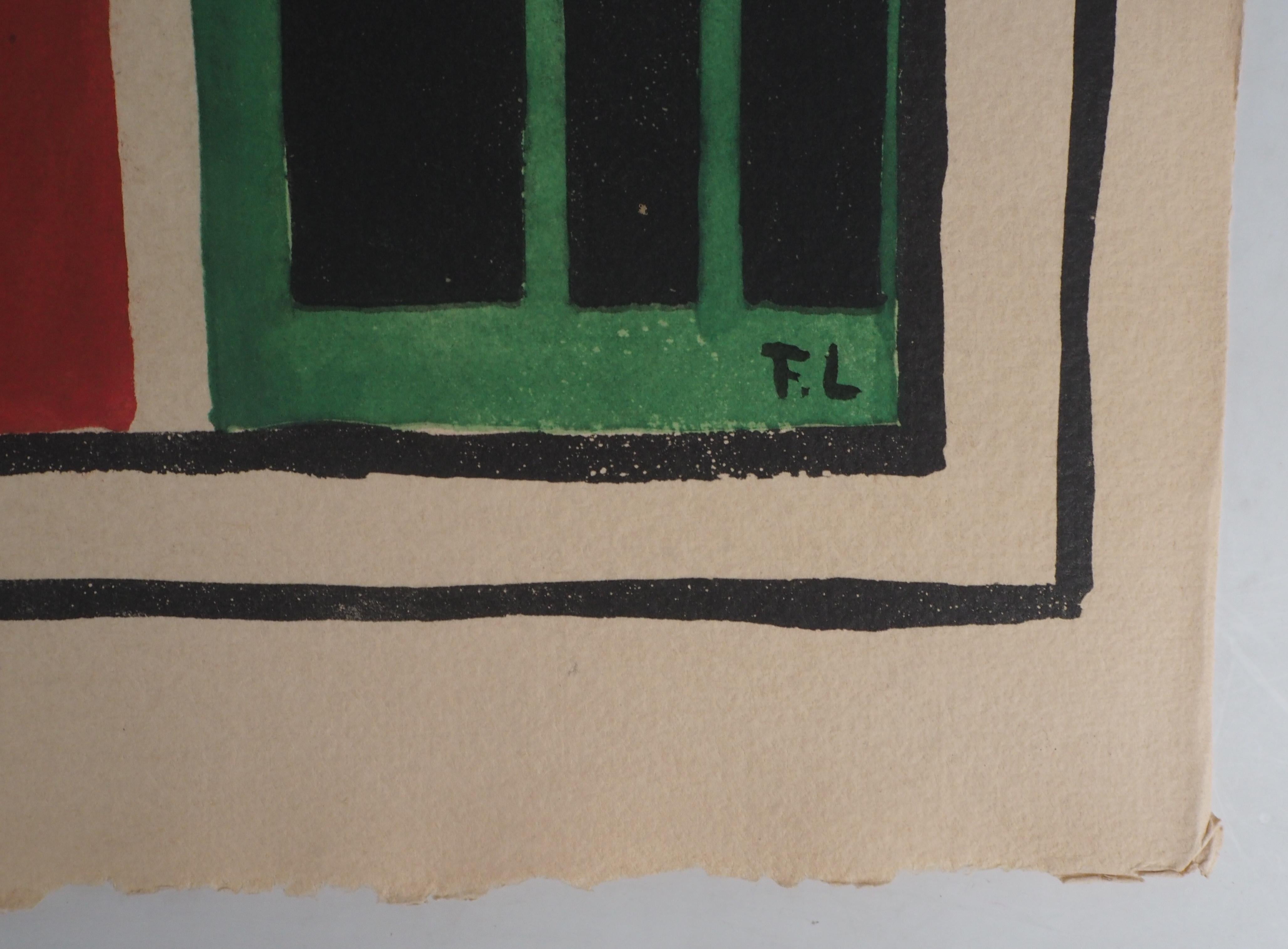 Fernand LÉGER 
In der Bildhauerwerkstatt, 1959

Original-Lithographie und Schablone 
Gedruckte Unterschrift auf der Platte
Auf Pergament Auvergne 38,9 x 50 cm (ca. 15,3 x 19,6 Inches)
Veröffentlicht im Jahr 1959, unter der Kontrolle der Frau von 