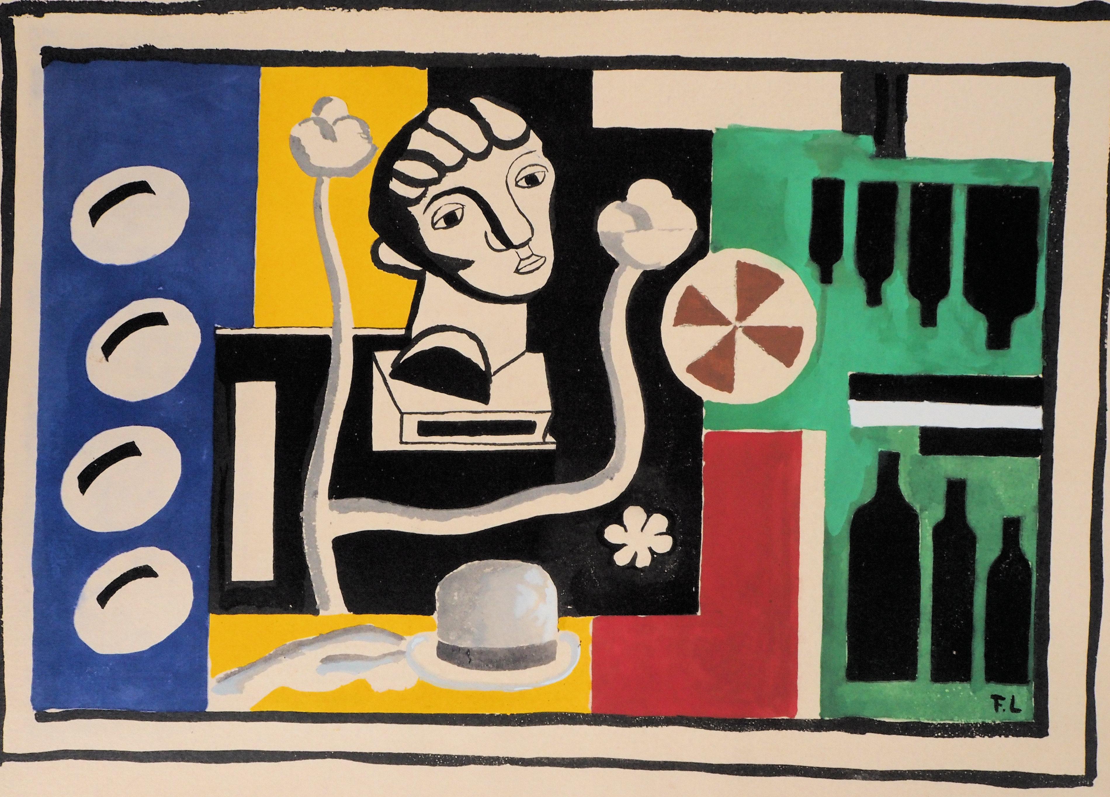 Fernand Léger Figurative Print – In der Skulpturenwerkstatt – Lithographie und Bleistift, 1959