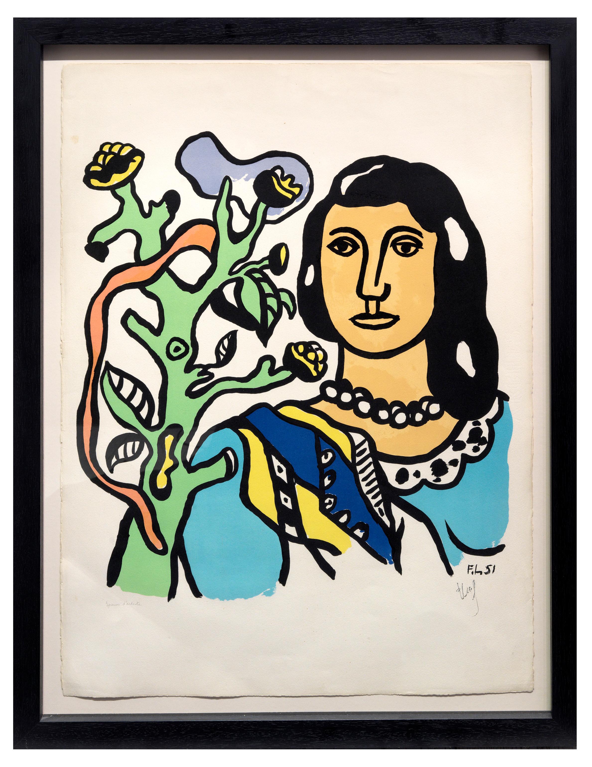 La Femme et la fleur - Print by Fernand Léger