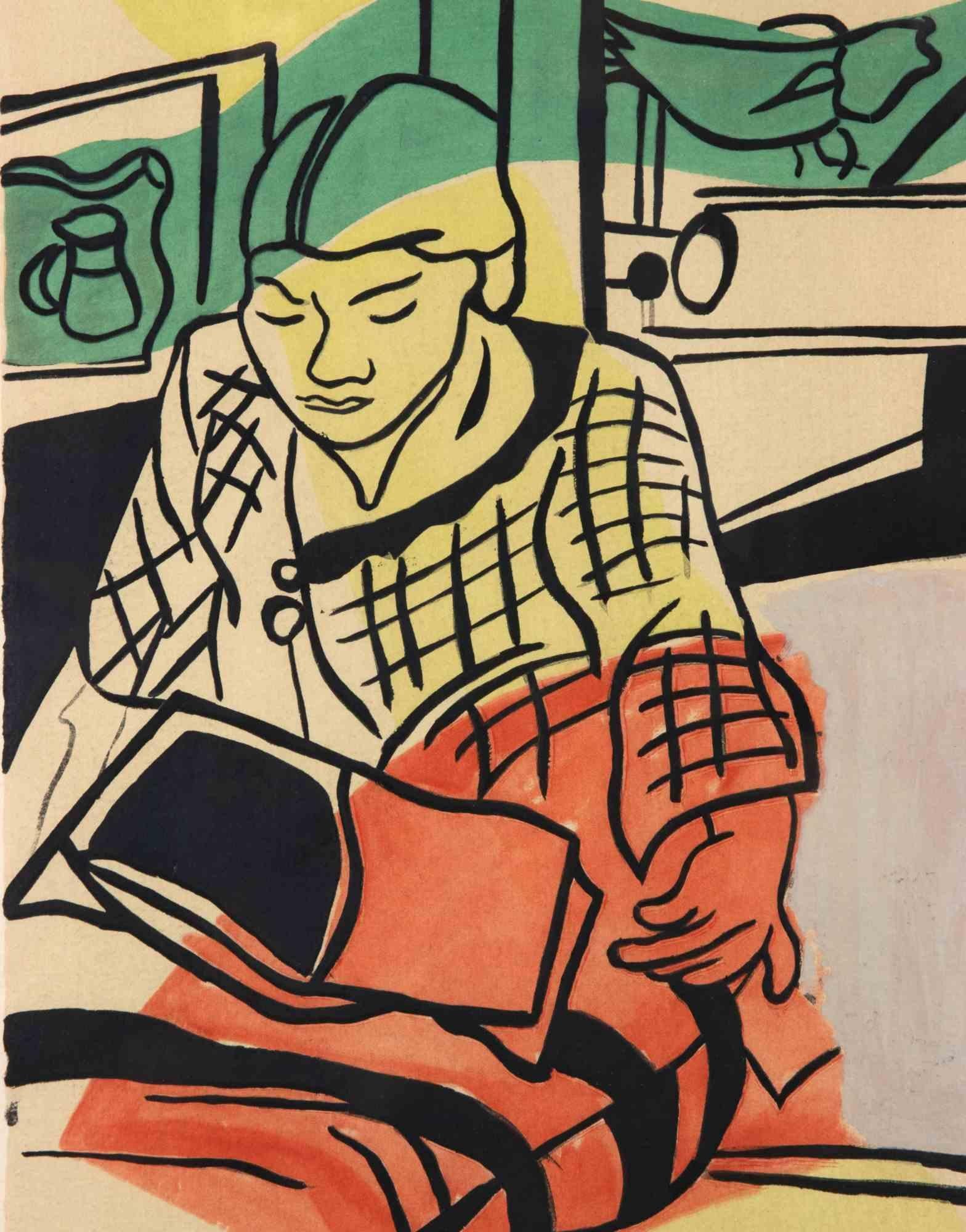 La Lecture - Lithograph after Fernand Léger - 1959 For Sale 1