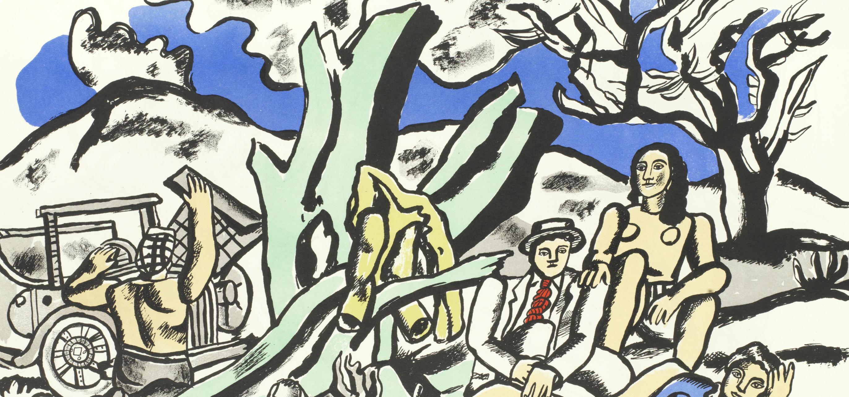 La Partie de Campagne (Saphire E14), Verve: Revue Artistique et Littéraire - Cubist Print by Fernand Léger