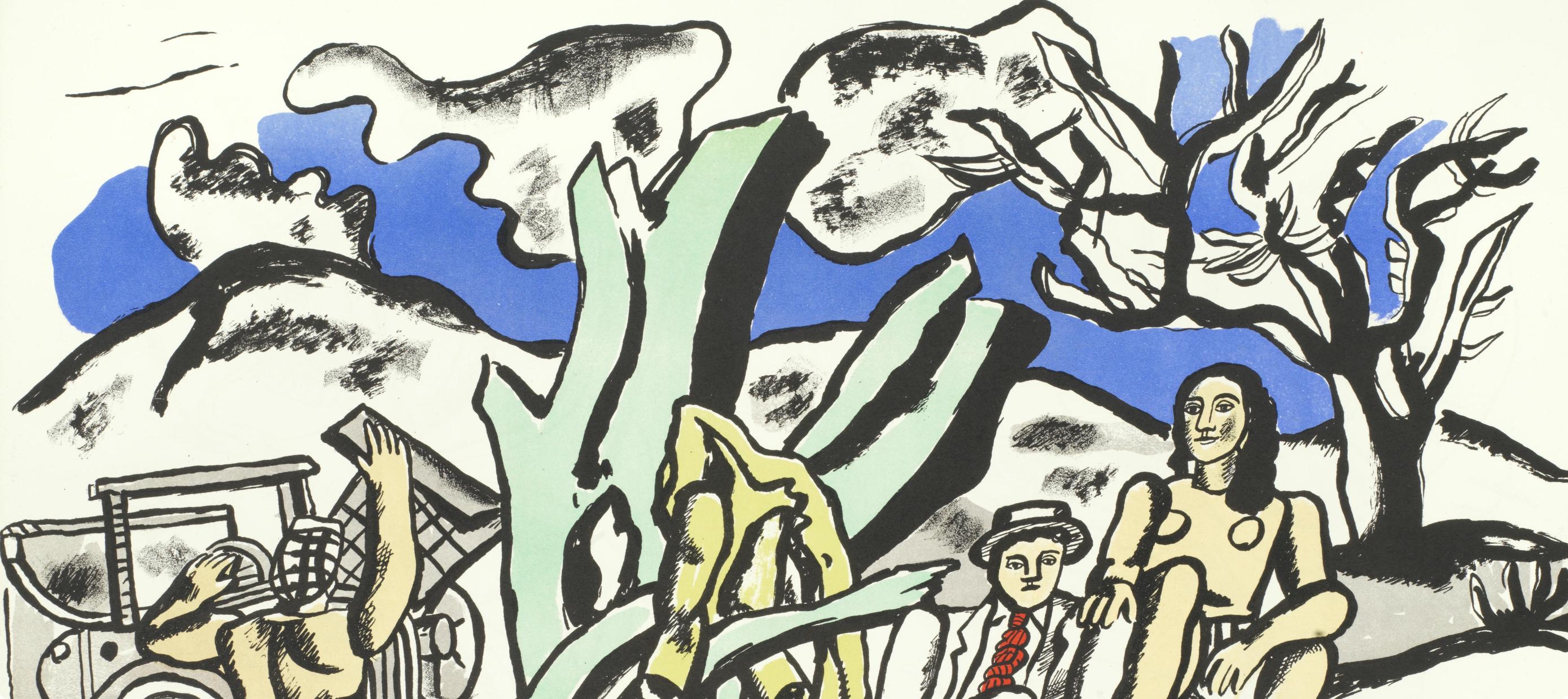 La Partie de Campagne (Saphire E14), Verve: Revue Artistique et Littéraire - Beige Landscape Print by Fernand Léger