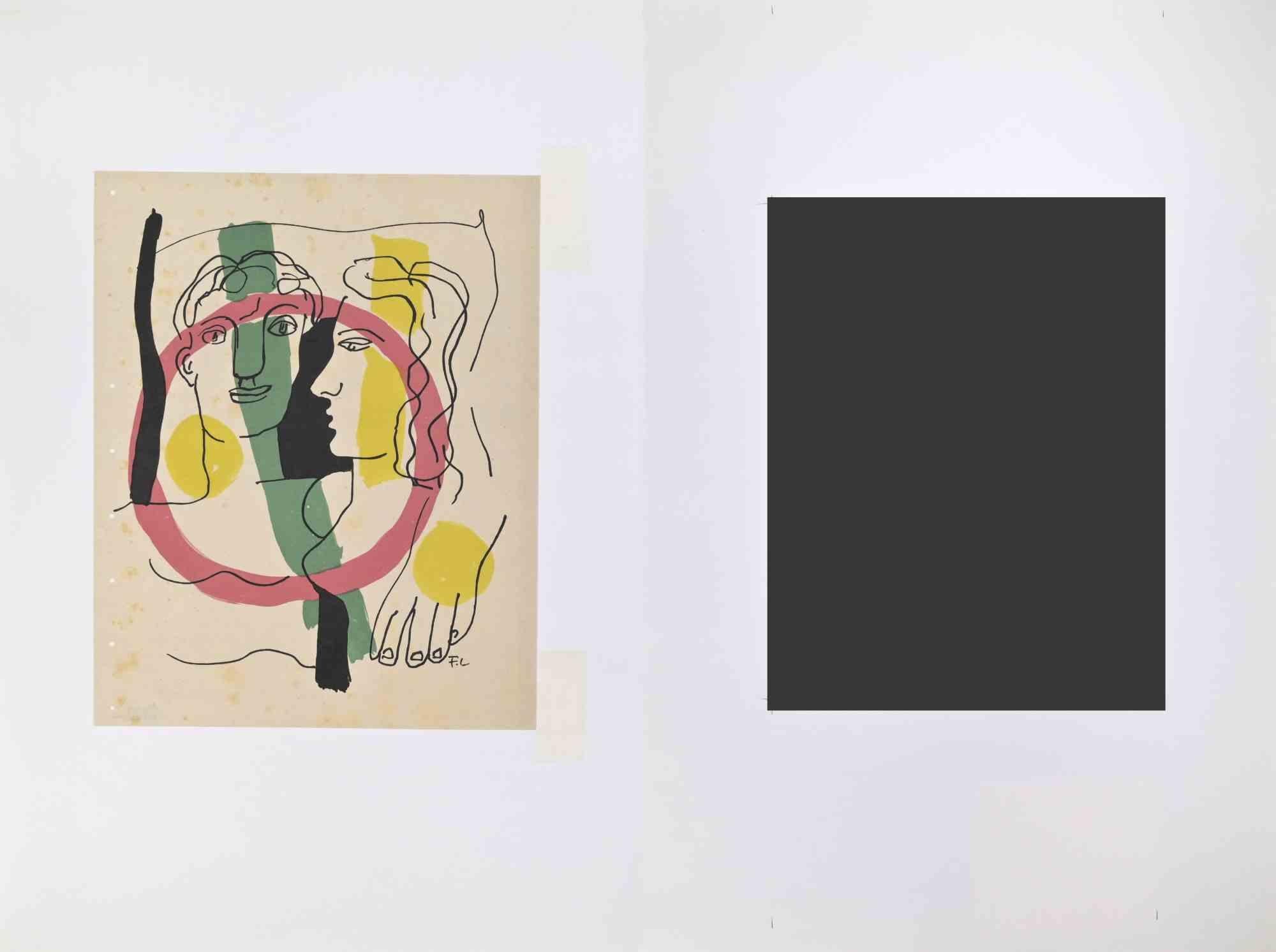 L'Amour nous Annule - Lithographie d'après Fernand Léger - 1952 en vente 2