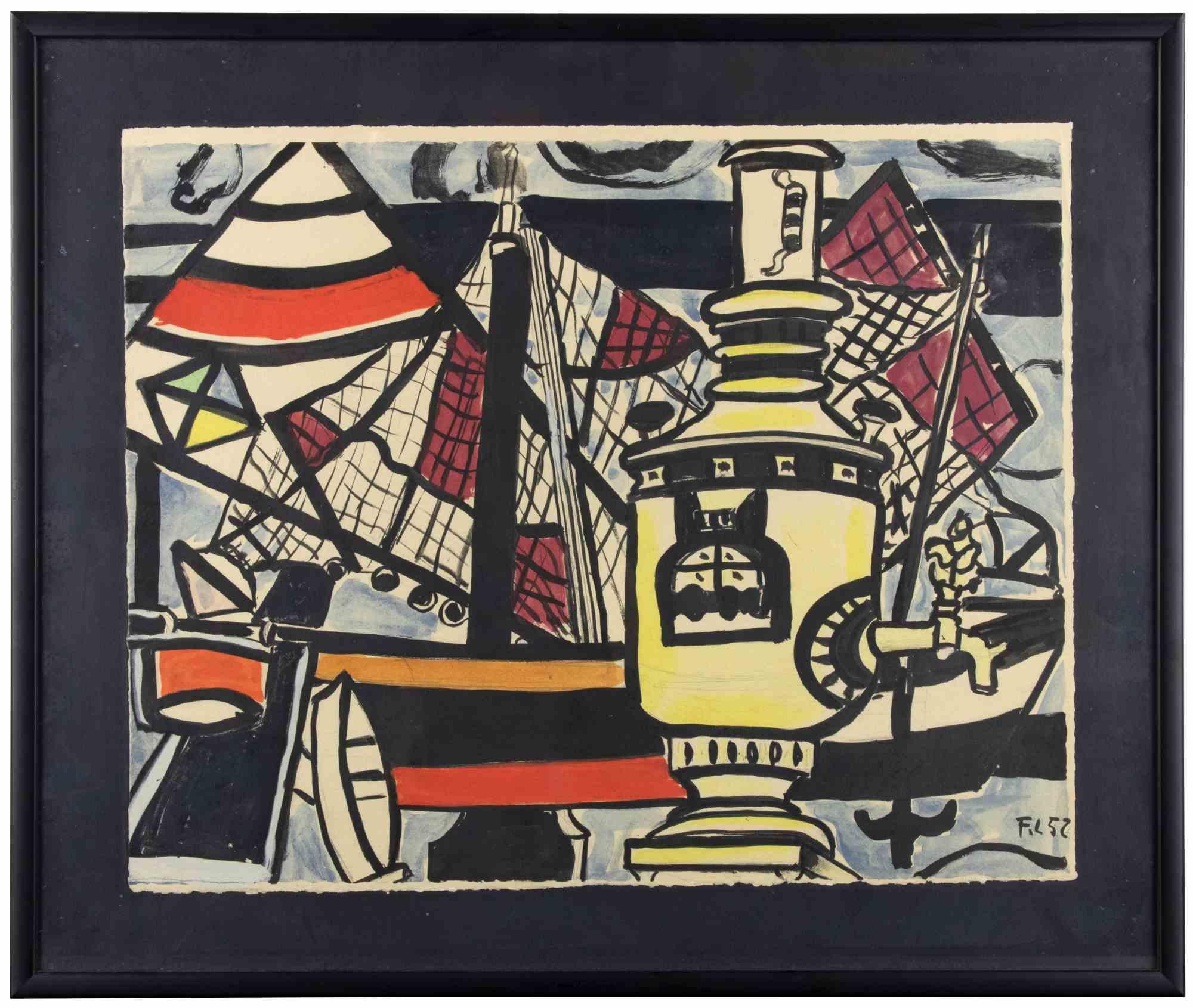 Lithograph realized after Fernand Léger in 1959, on Moulin Richard de Bas paper.

Monogrammed in the plate. Image dimension 50x39.5 cm

It belongs to the suite "Contrastes", printed by Daniel Jacomet and published by "Au Vent d'Arles".

Edition of