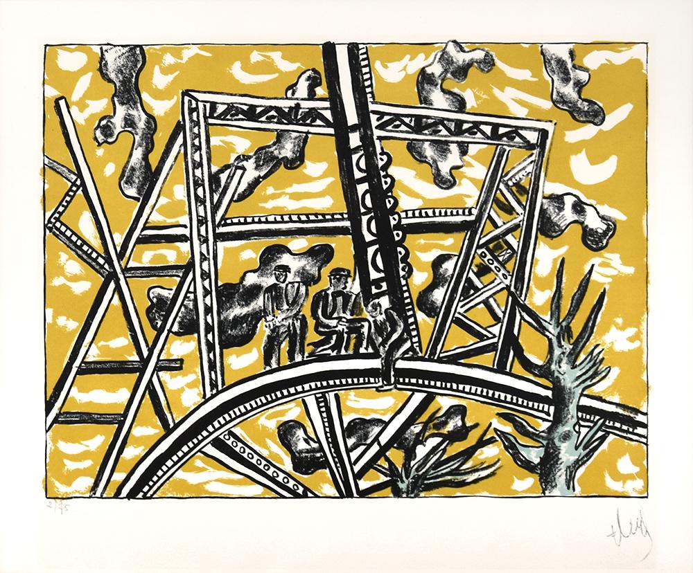 Fernand Léger Figurative Print - L’Échafaudage au Soleil (The Scaffold Sun), 1951