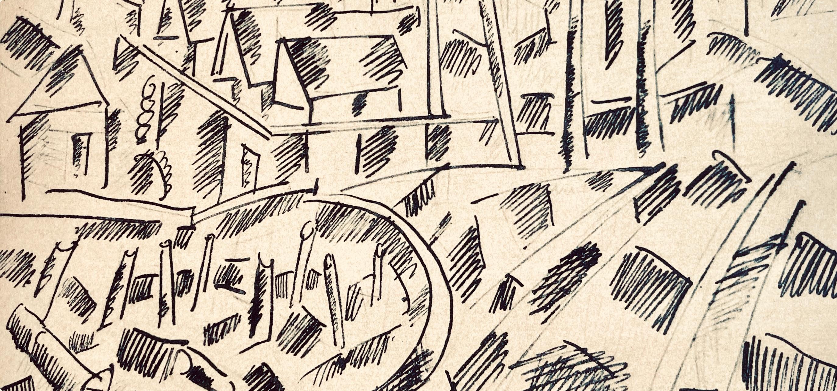 Léger, Aux alentours de Verdun, Dessins de Guerre 1915-16 (after) - Cubist Print by Fernand Léger