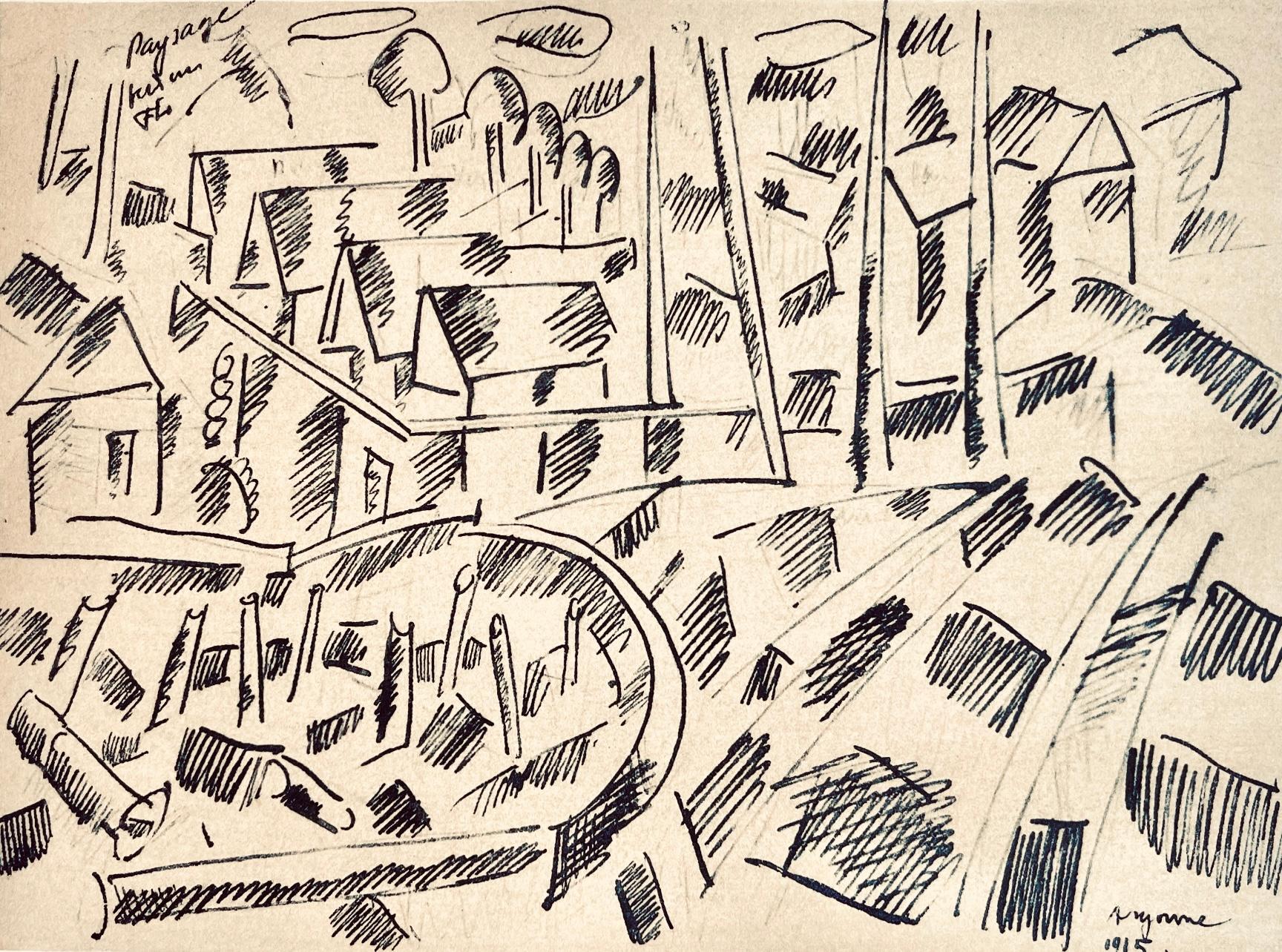 Fernand Léger Figurative Print - Léger, Aux alentours de Verdun, Dessins de Guerre 1915-16 (after)