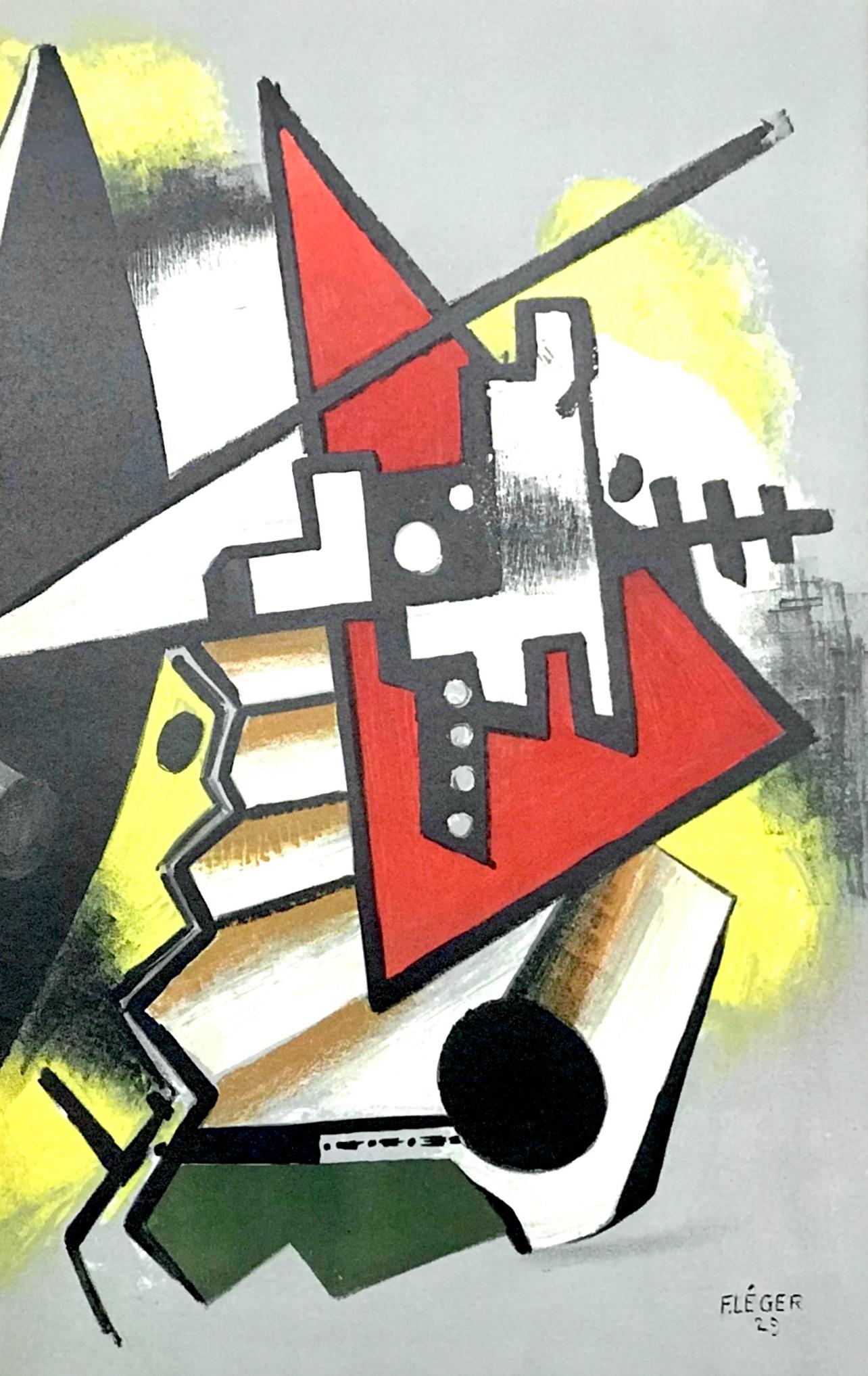 Léger, Composición a tres voces, Derrière le miroir (después) - Print Cubista de Fernand Léger