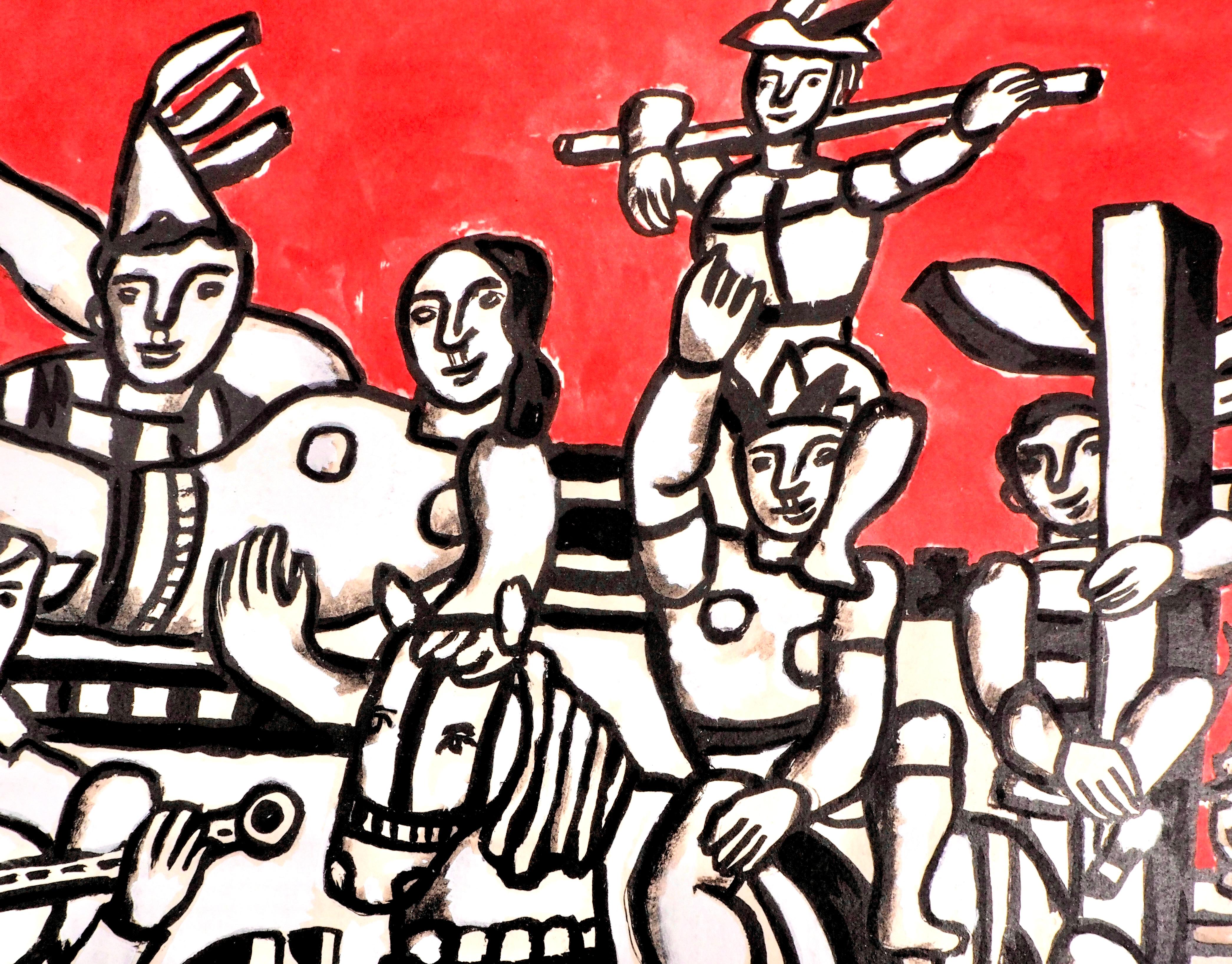 Léger, Composition, Contrastes (d'après) - Print de Fernand Léger