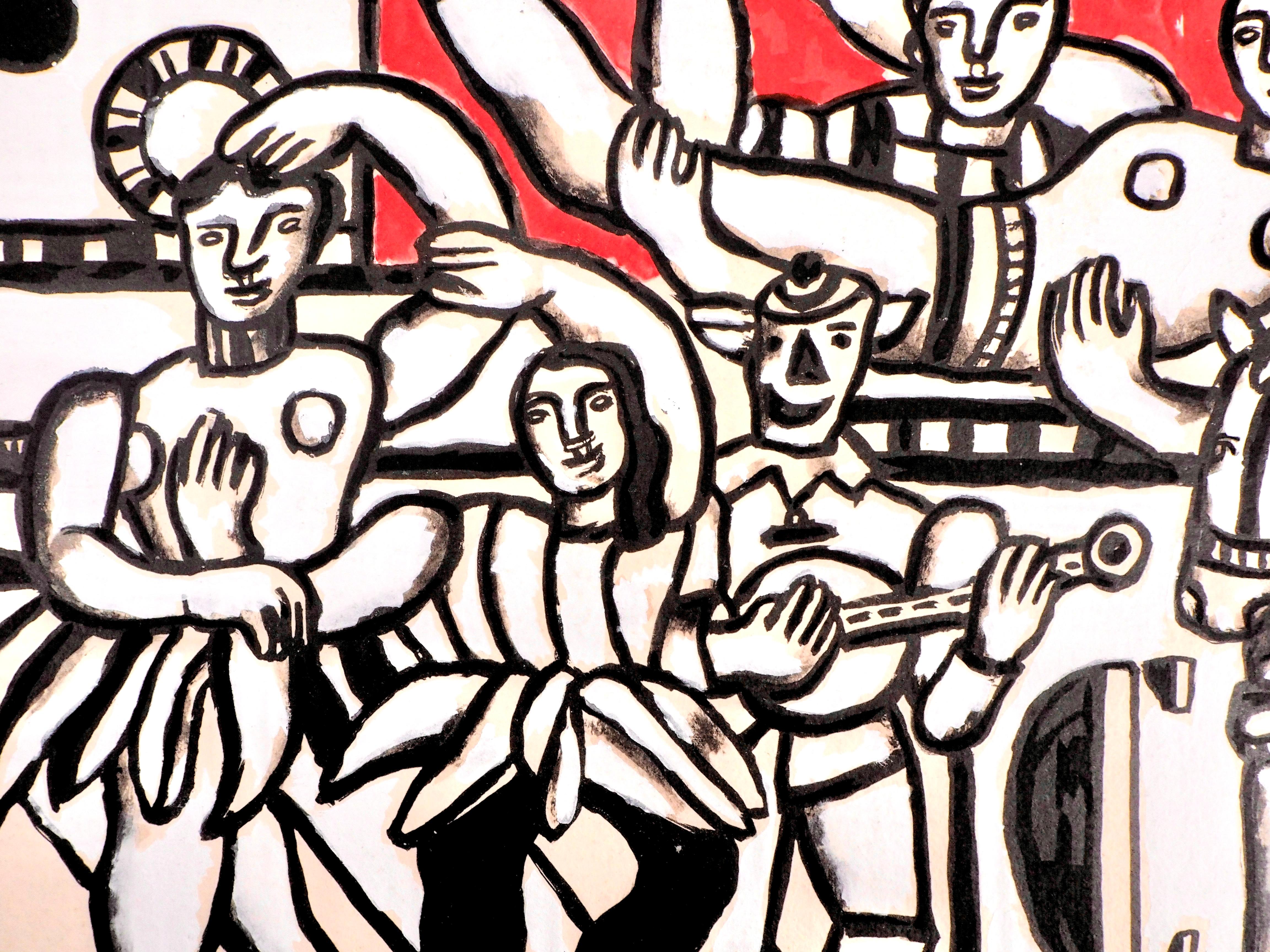 Léger, Composition, Contrastes (d'après) - Moderne Print par Fernand Léger