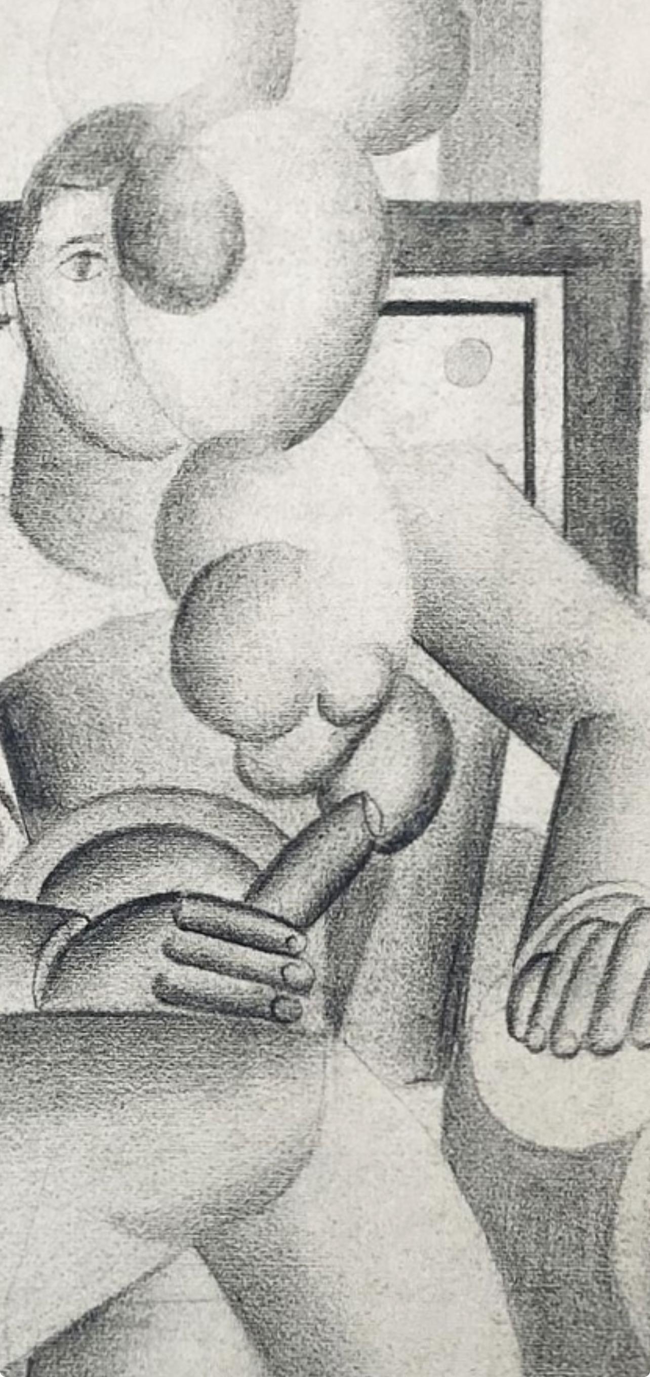 Léger, Composition, Contrastes (after) - Gray Abstract Print by Fernand Léger