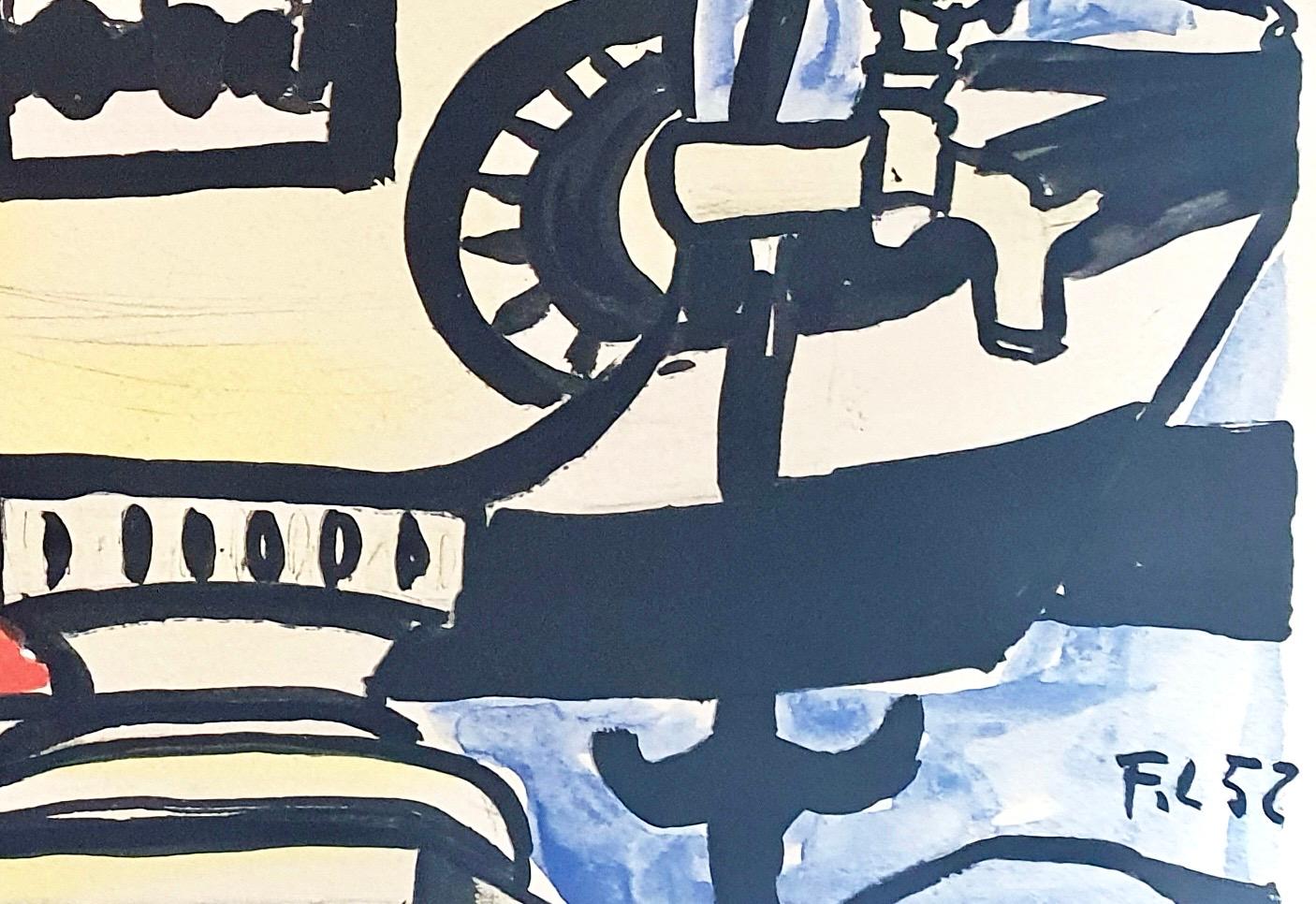 Léger, Composition, Contrastes (after) - Black Abstract Print by Fernand Léger