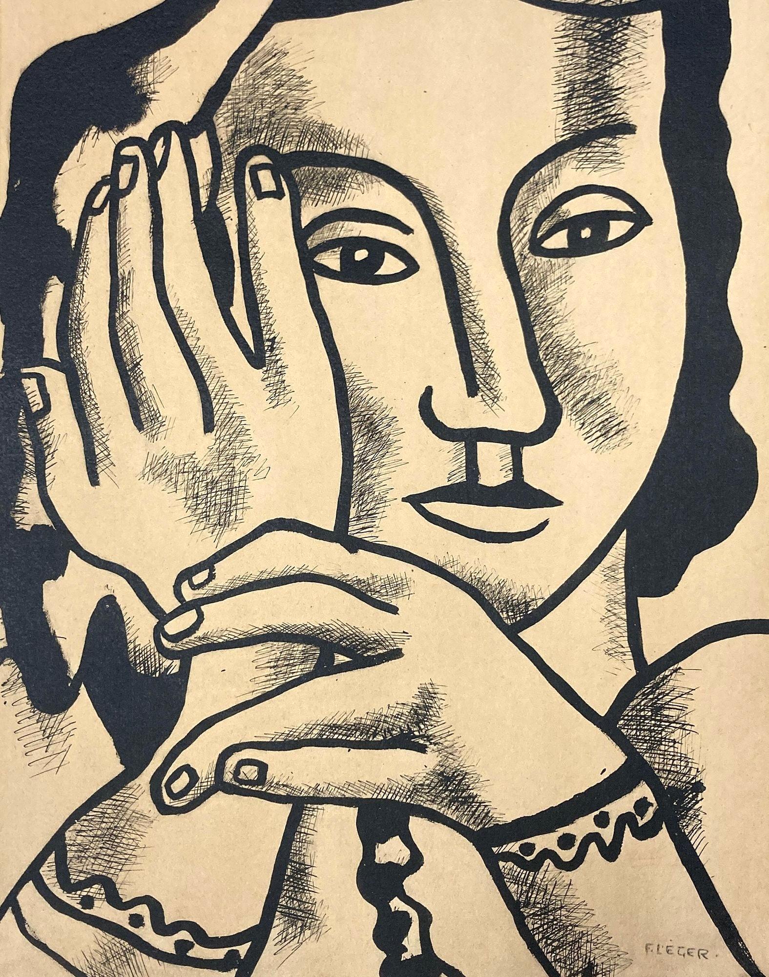 Abstract Print Fernand Léger - Léger, Composition, Contrastes (d'après)