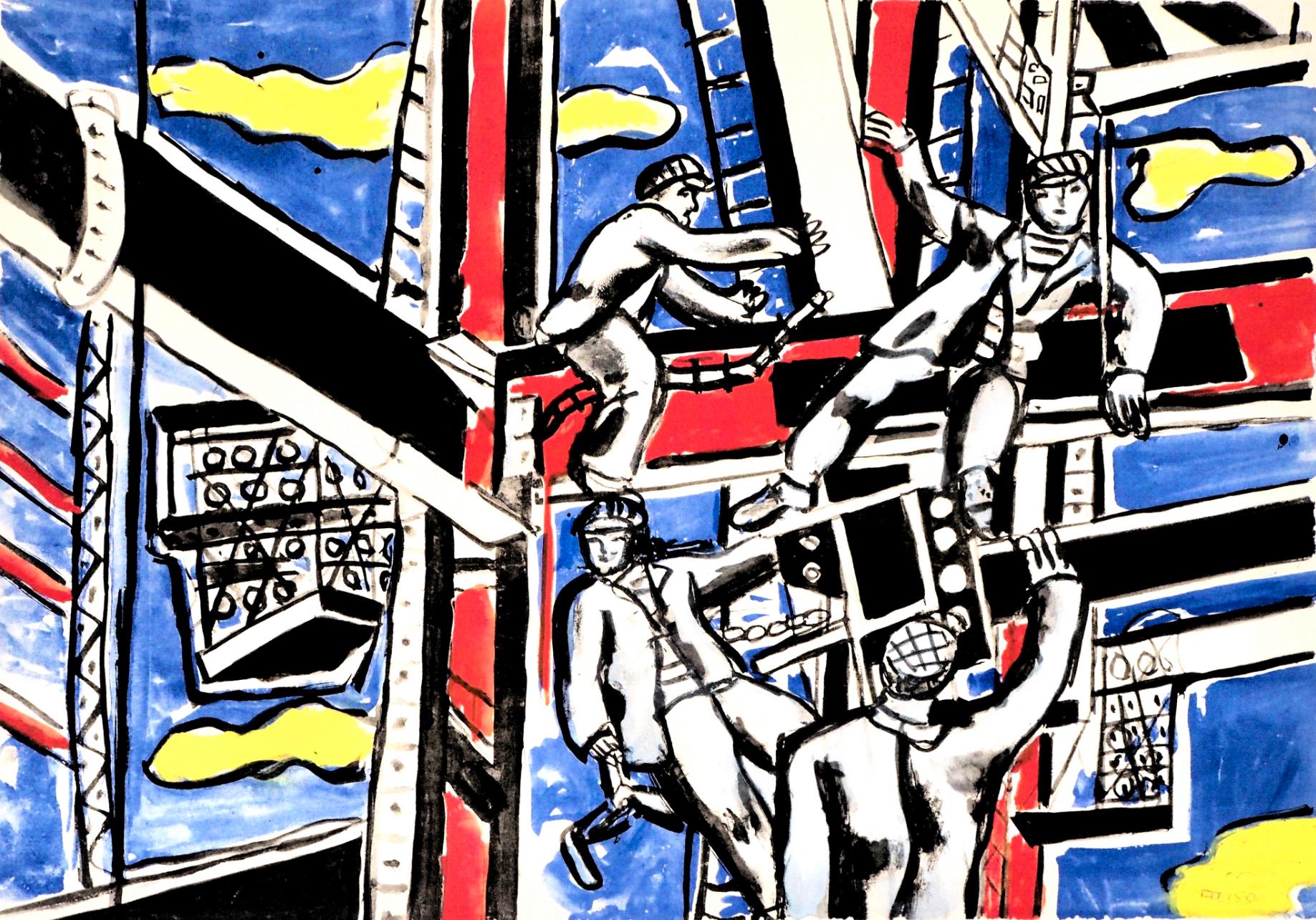 Fernand Léger Abstract Print - Léger, Composition, Contrastes (after)