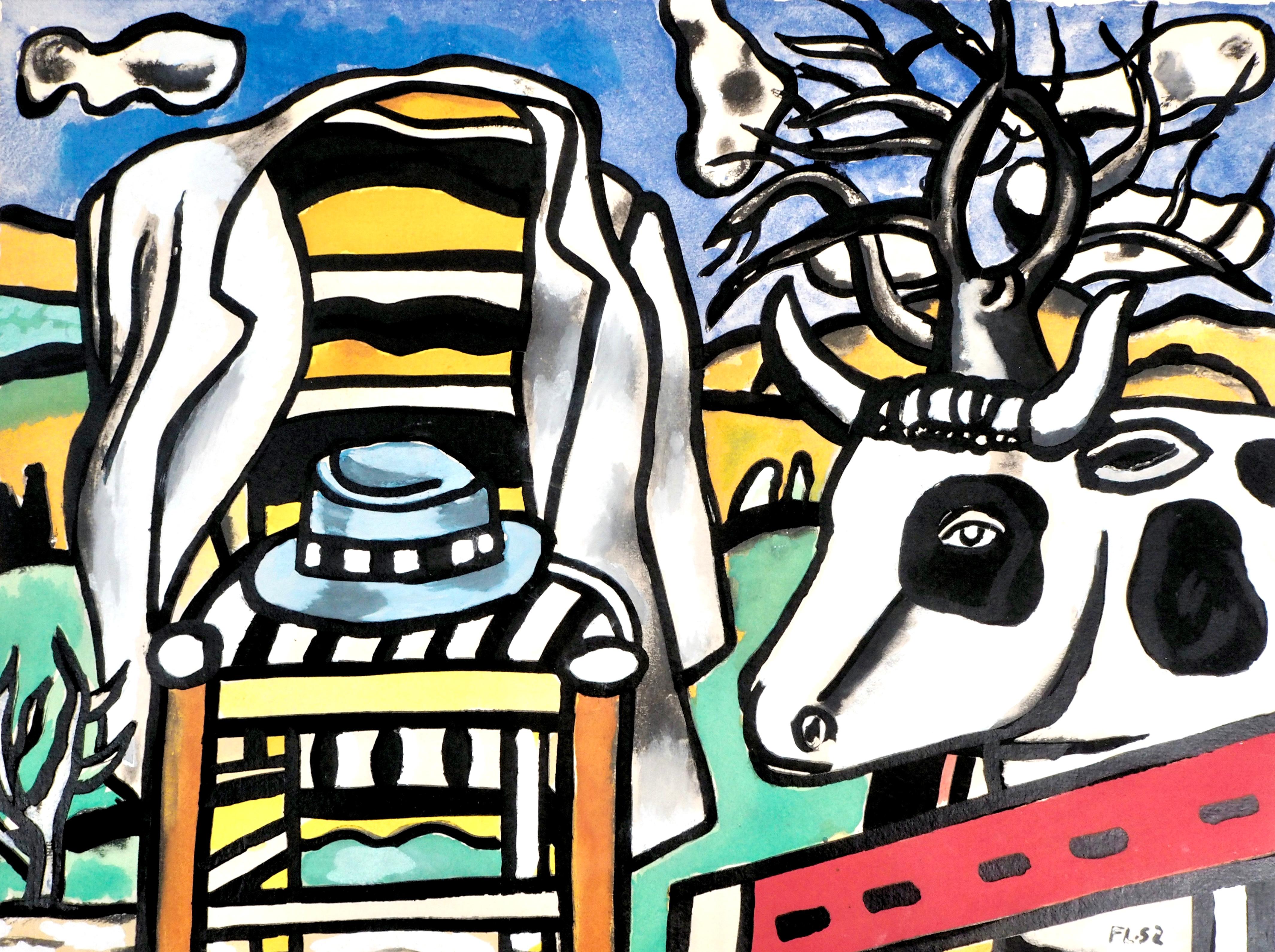 Fernand Léger Abstract Print - Léger, Composition, Contrastes (after)