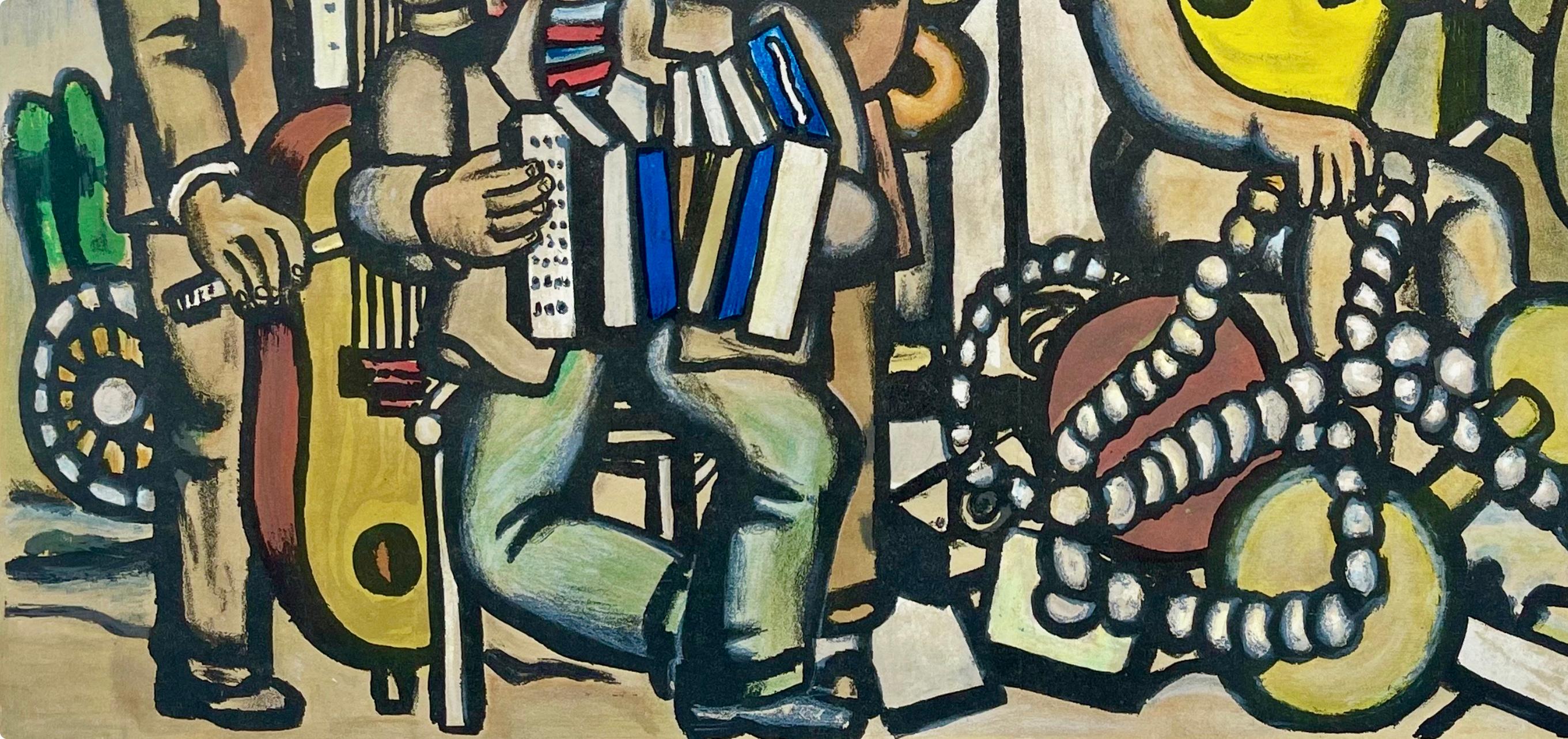 Léger, Composition, Derrière le miroir (after) - Black Abstract Print by Fernand Léger