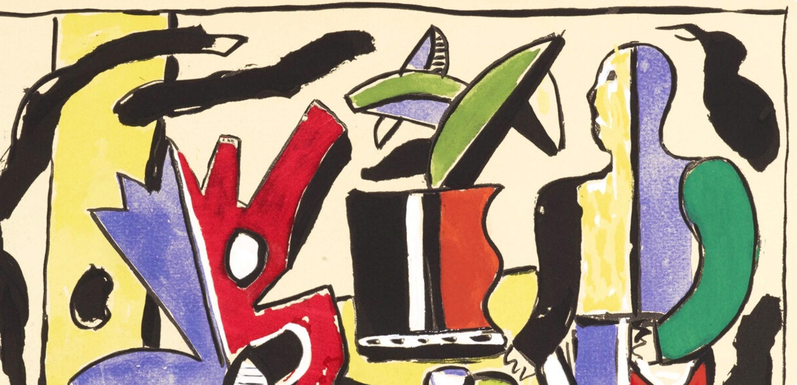Léger, Composition, Douze Contemporains (after) - Beige Abstract Print by Fernand Léger