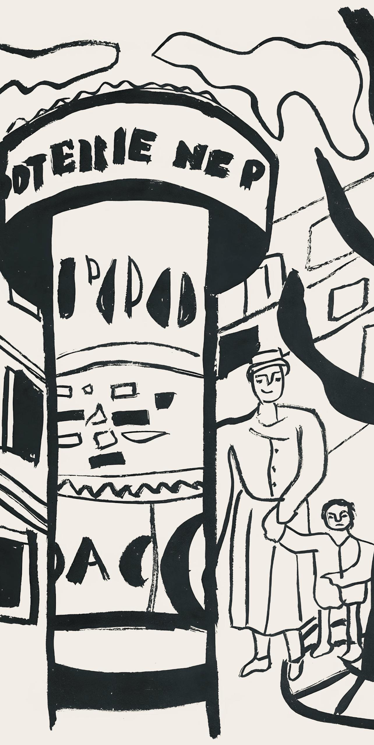 Léger, Composition, mes voyages (d'après) - Print de Fernand Léger