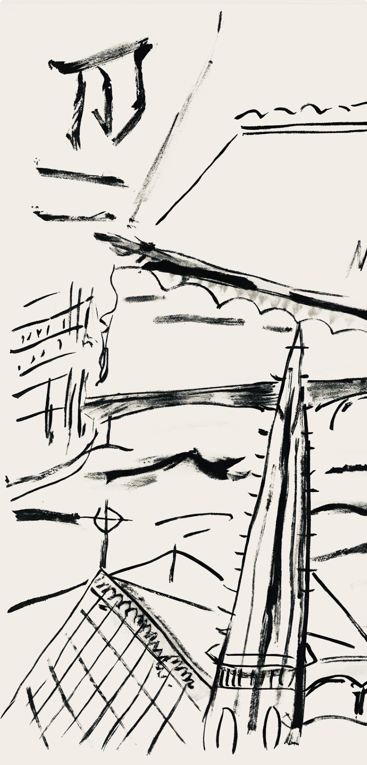 Léger, Composition, mes voyages (d'après) - Print de Fernand Léger