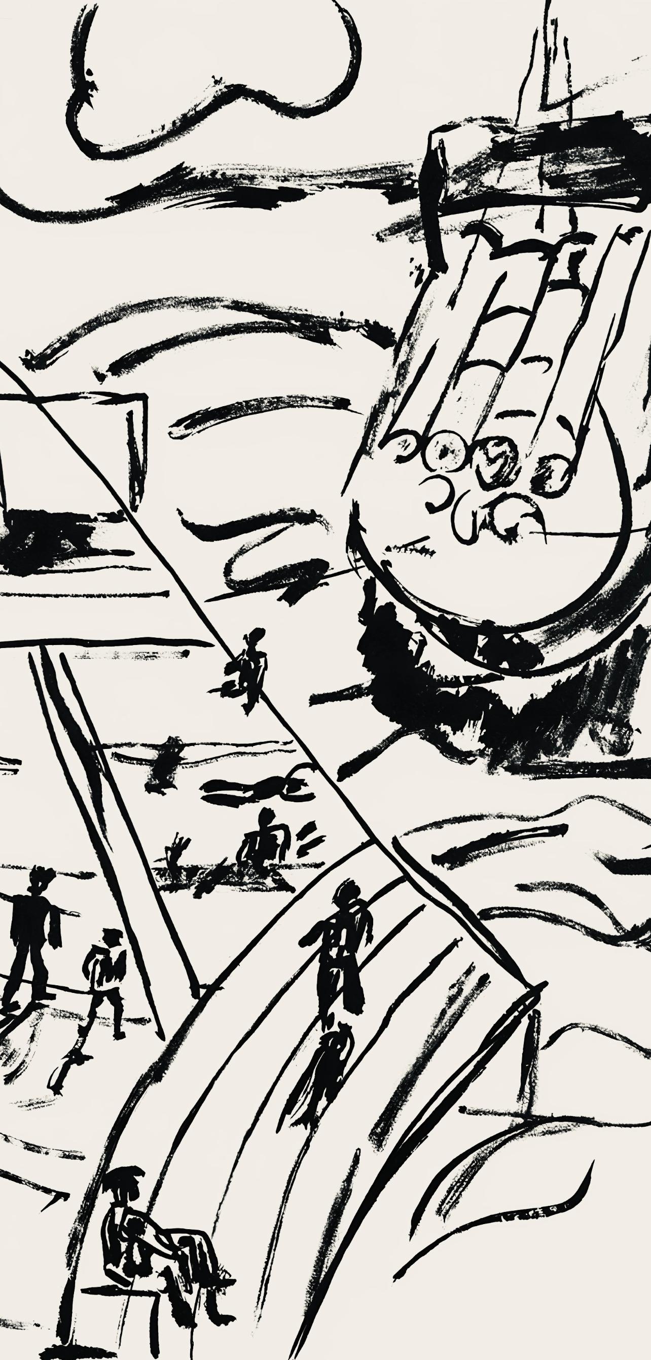 Léger, Composition, mes voyages (d'après) - Moderne Print par Fernand Léger