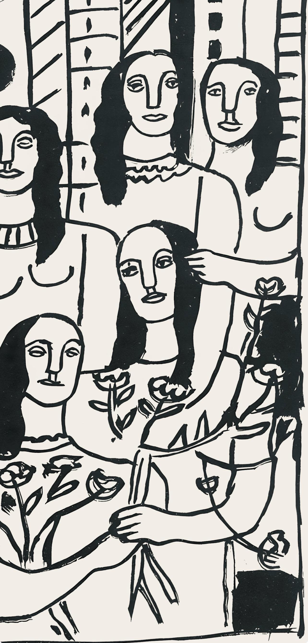 Léger, Composition, mes voyages (after) - White Landscape Print by Fernand Léger