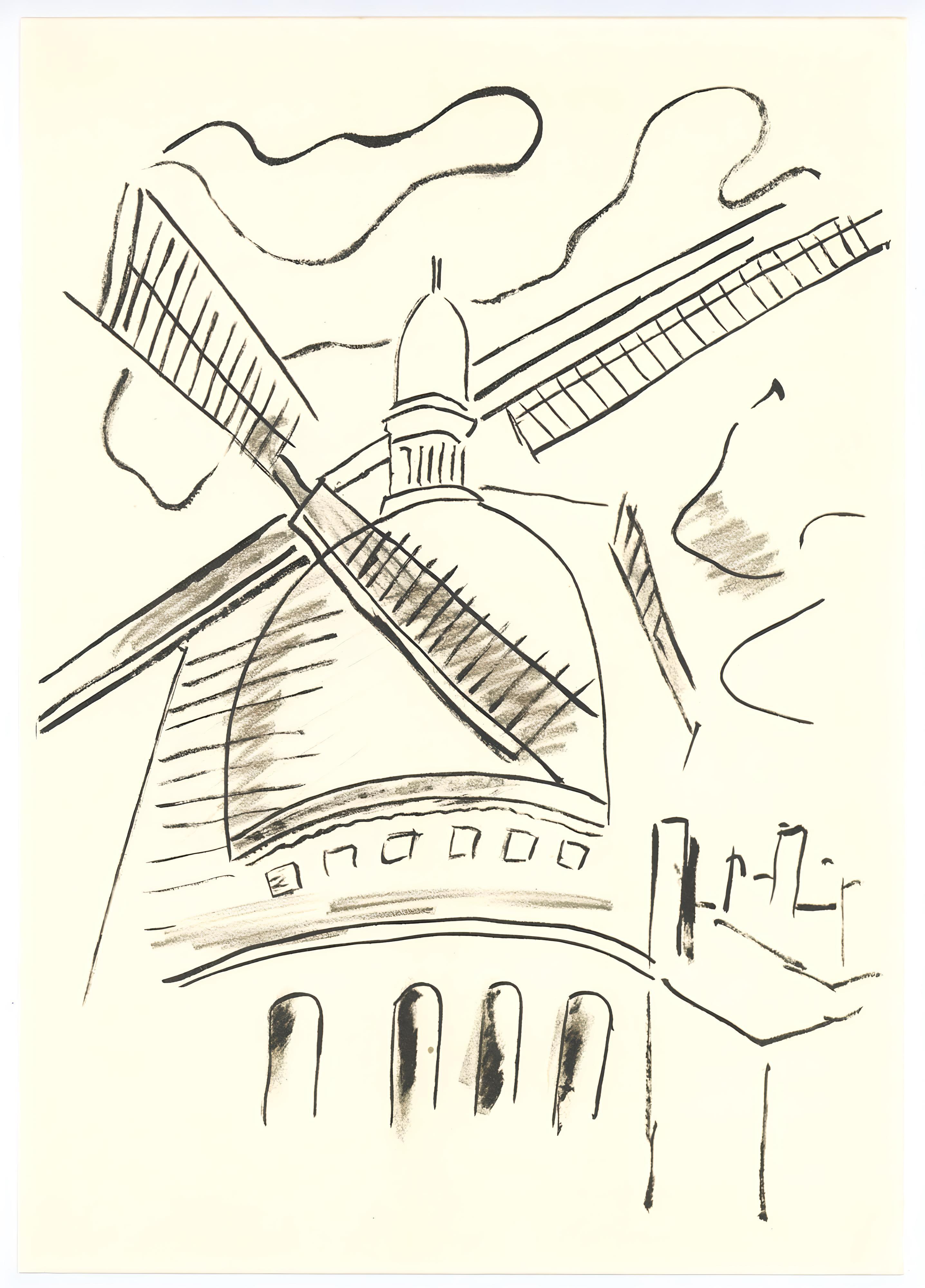 Lithographie auf Vélin bouffant des Papeteries de Hauteville. Unsigniert und nicht nummeriert, wie ausgegeben. Guter Zustand. Anmerkungen: Aus dem Folio, Fernand Léger mes voyages avec un poème d'aragon et des lithographies de l'auteur, 1970.