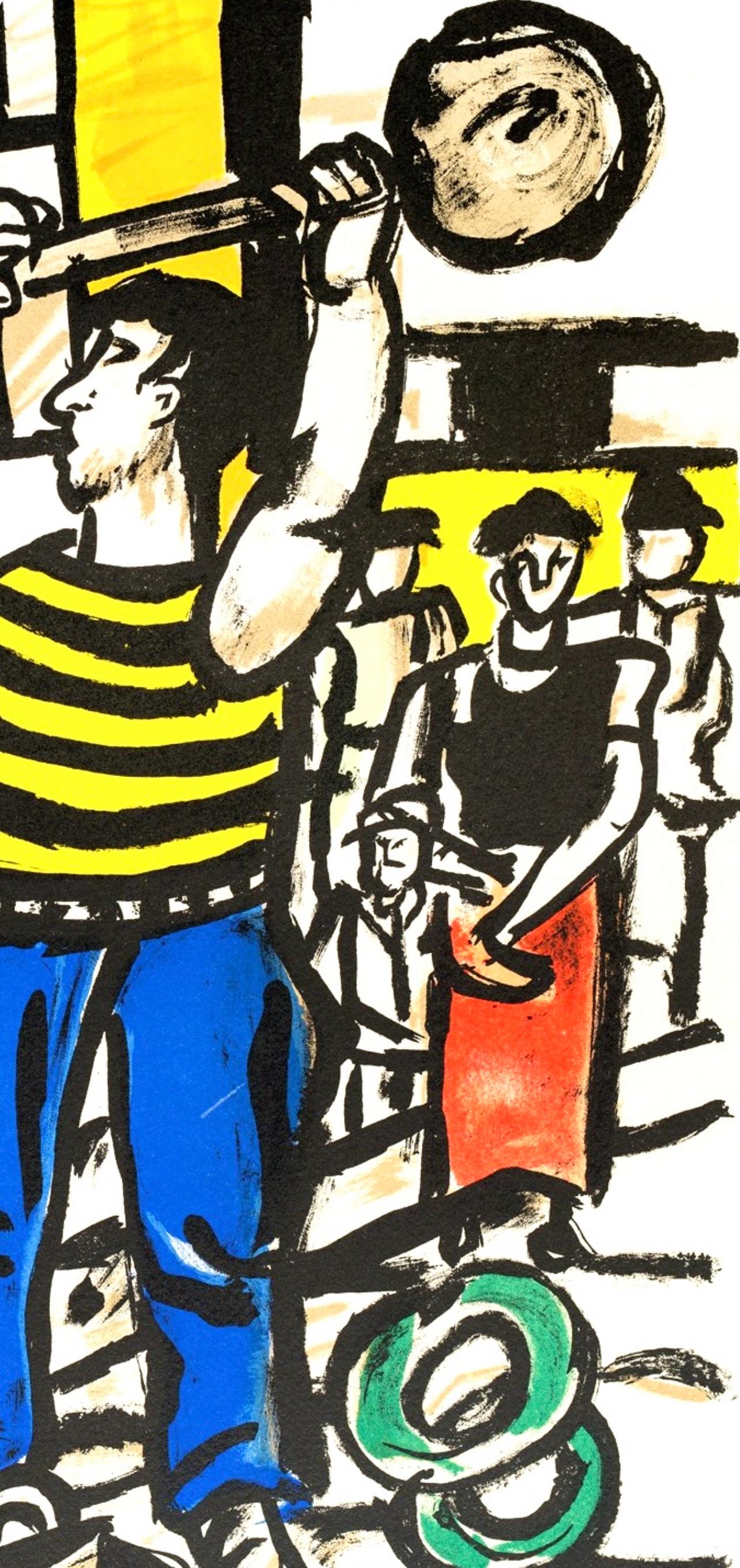 Lithograph on vélin bouffant des Papeteries de Hauteville paper. Unsigned and unnumbered, as issued. Good condition. Notes: From the folio, Fernand Léger mes voyages avec un poème d'aragon et des lithographies de l’auteur, 1970. Published by
