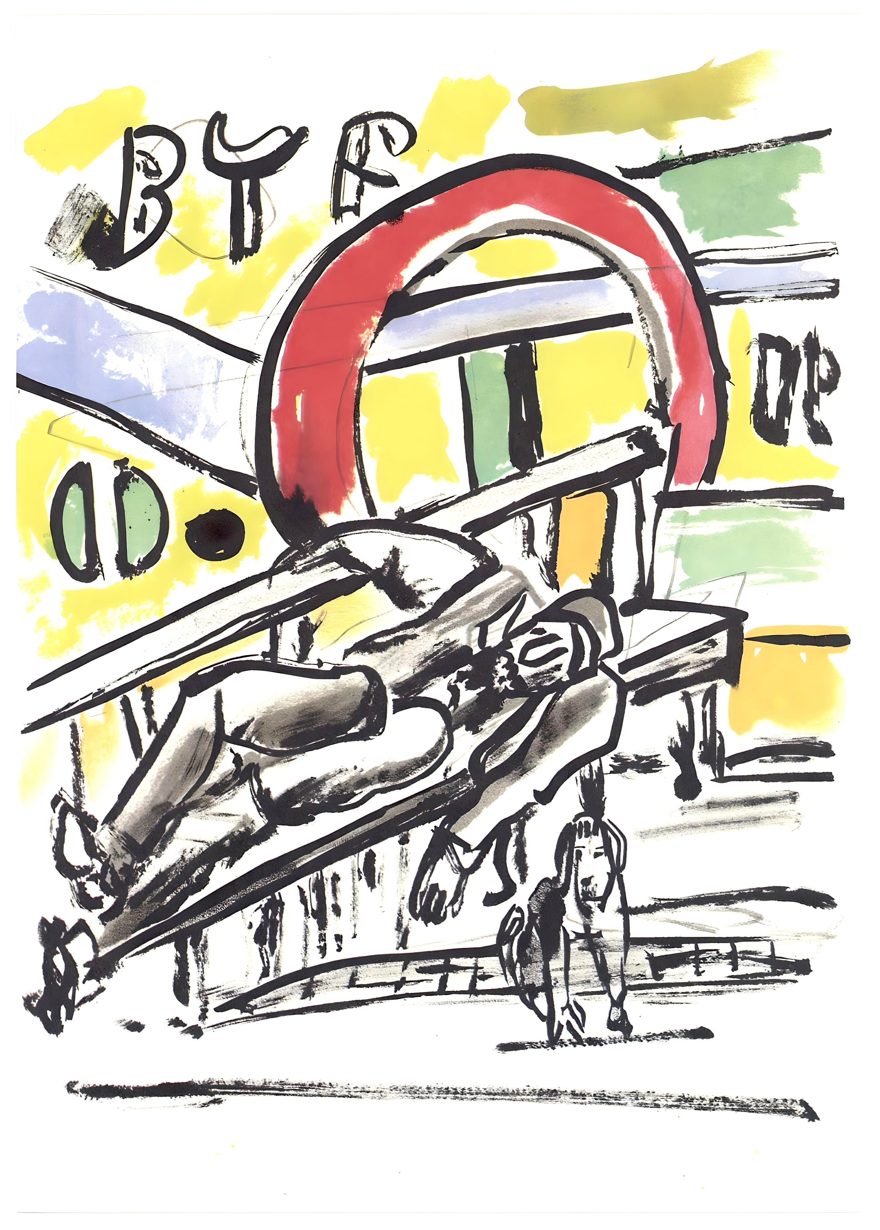 Lithograph on vélin bouffant des Papeteries de Hauteville paper. Unsigned and unnumbered, as issued. Good condition. Notes: From the folio, Fernand Léger mes voyages avec un poème d'aragon et des lithographies de l’auteur, 1970. Published by
