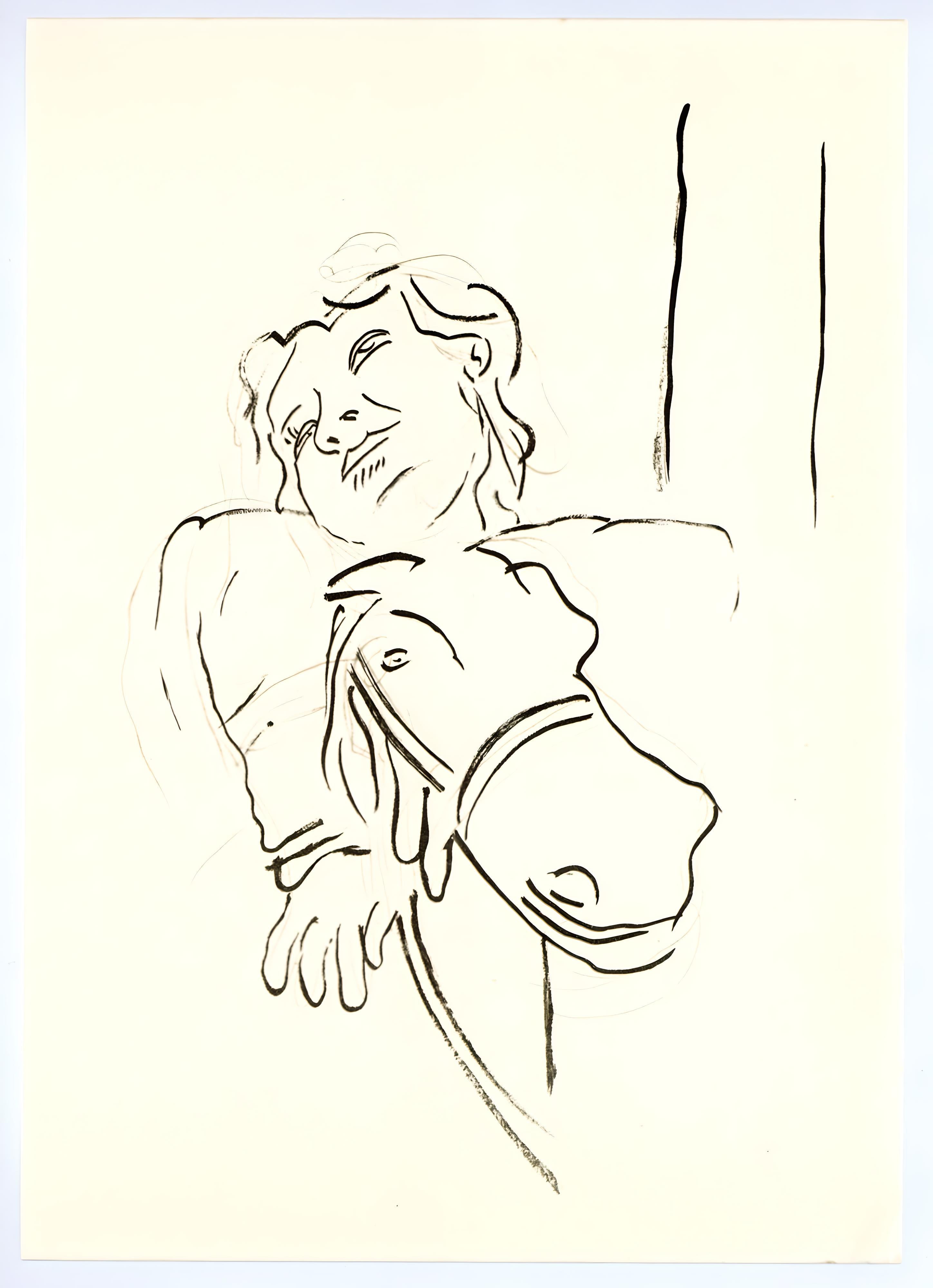 Lithograph on vélin bouffant des Papeteries de Hauteville paper. Unsigned and unnumbered, as issued. Good condition. Notes: From the folio, Fernand Léger mes voyages avec un poème d'aragon et des lithographies de l’auteur, 1970. Published by