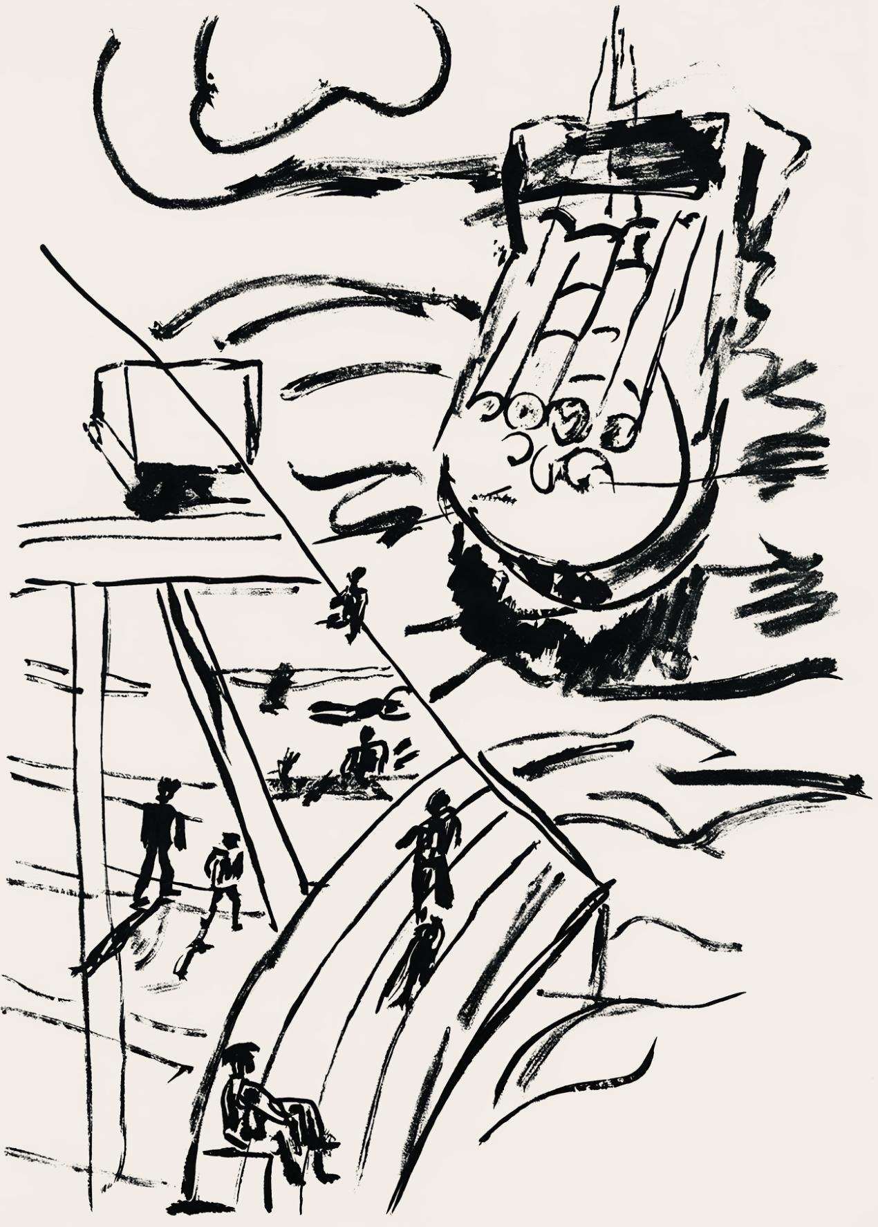 Figurative Print Fernand Léger - Léger, Composition, mes voyages (d'après)