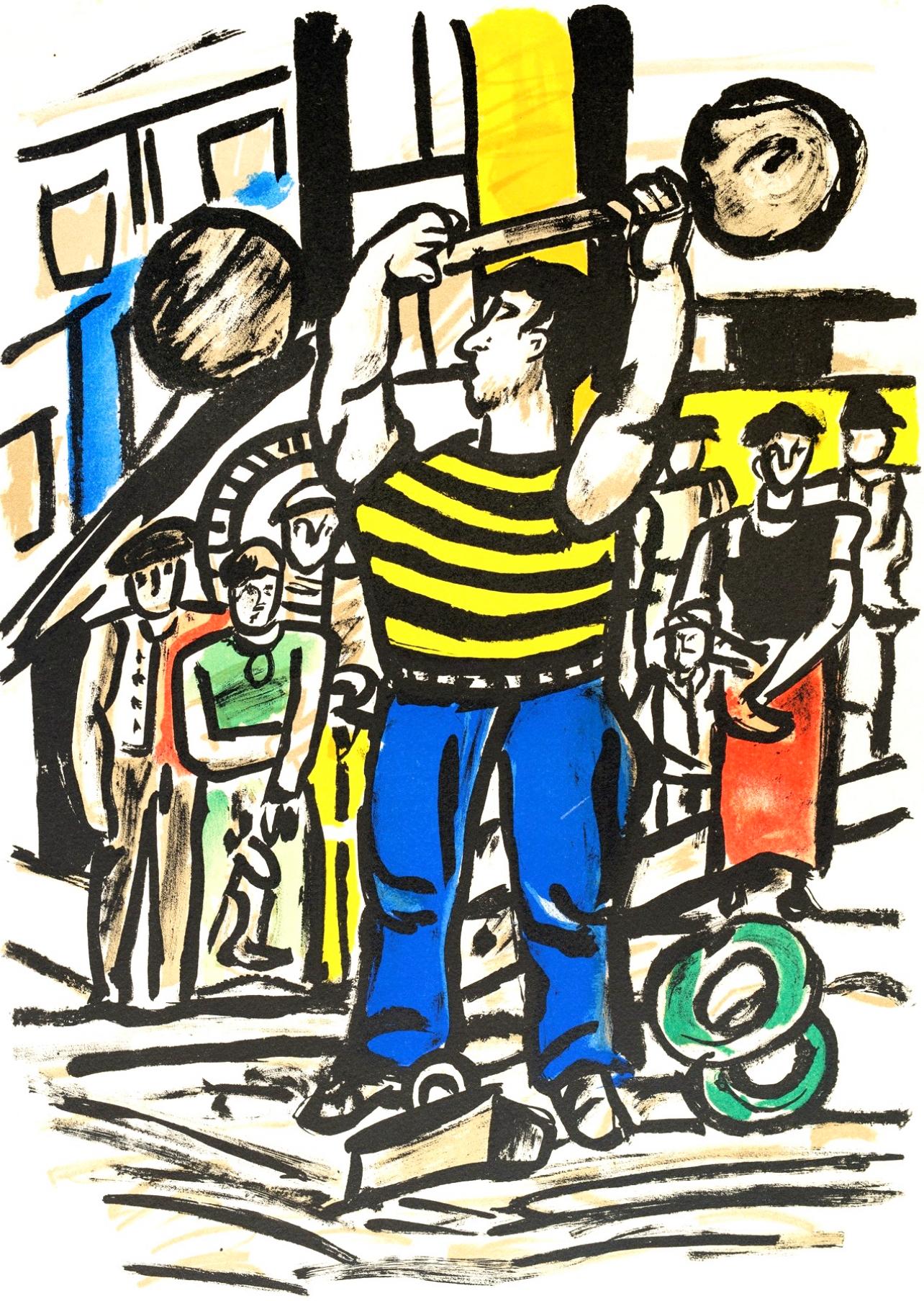 Fernand Léger Figurative Print - Léger, Composition, mes voyages (after)