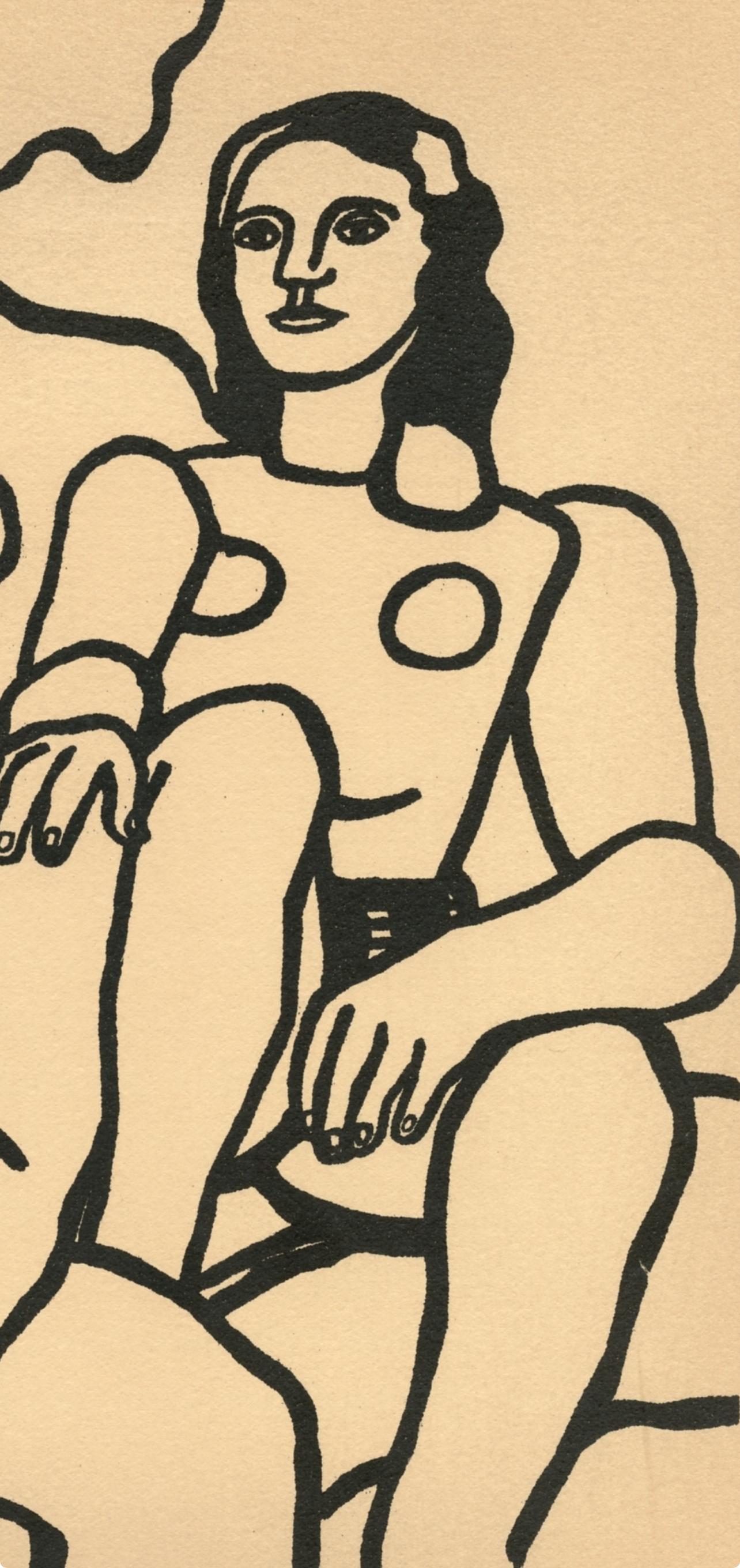 Léger, Composition, Mon ami Léger (after) - Orange Still-Life Print by Fernand Léger