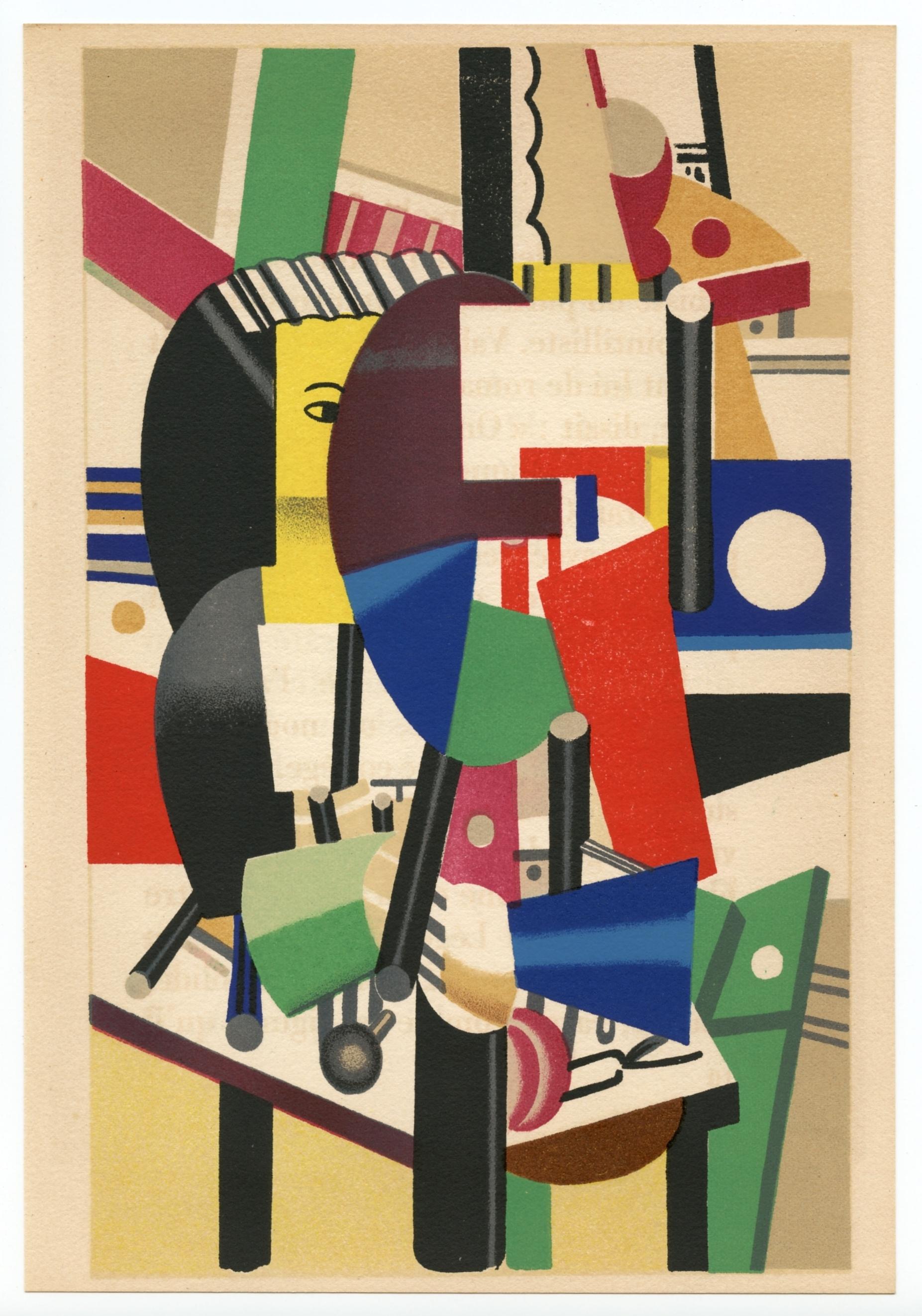 Léger, Composition, Mon ami Léger (after) - Beige Still-Life Print by Fernand Léger
