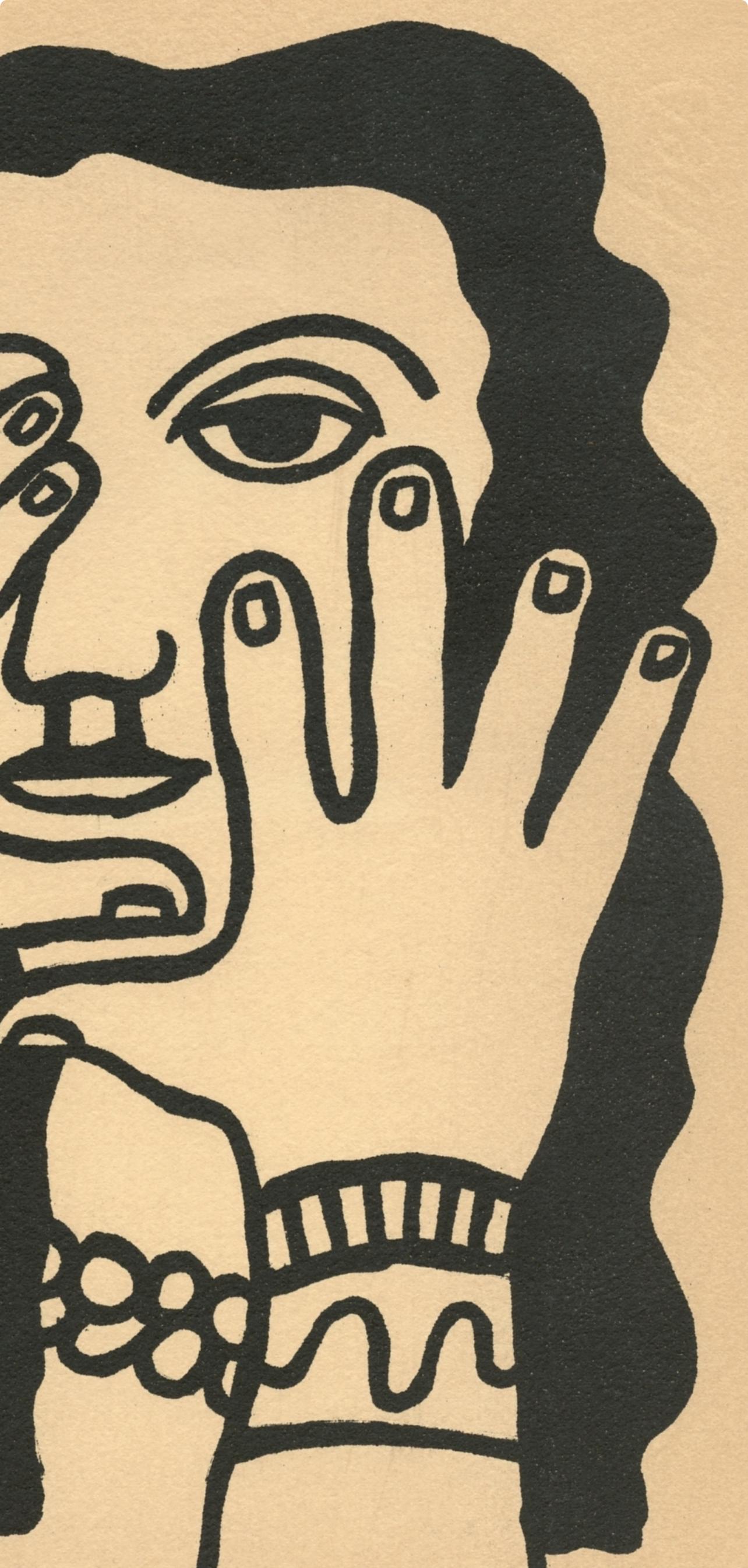 Léger, Composition, Mon ami Léger (after) - Orange Still-Life Print by Fernand Léger