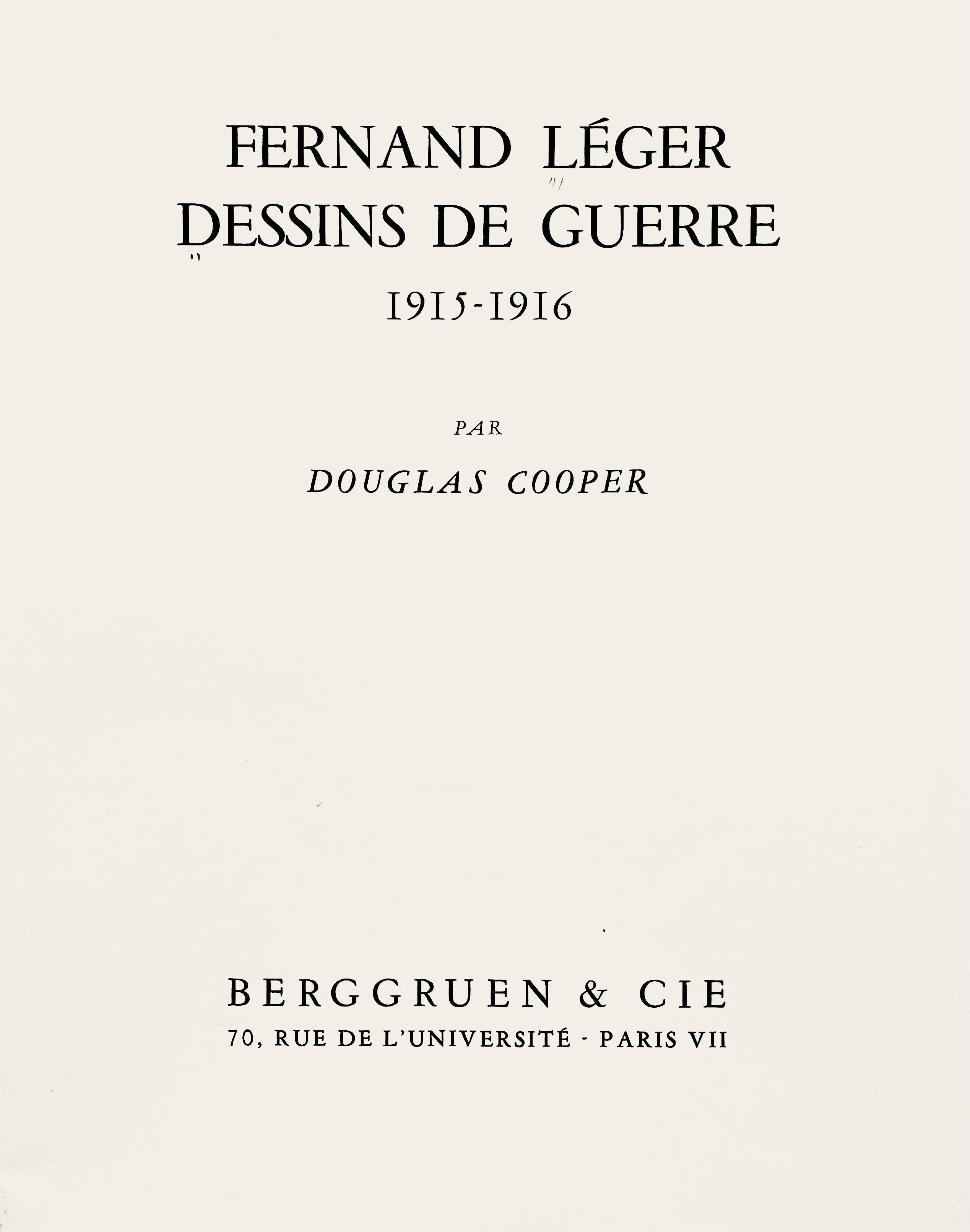 Léger, Deux soldats dans un abri, Dessins de Guerre 1915-16 (after) For Sale 1
