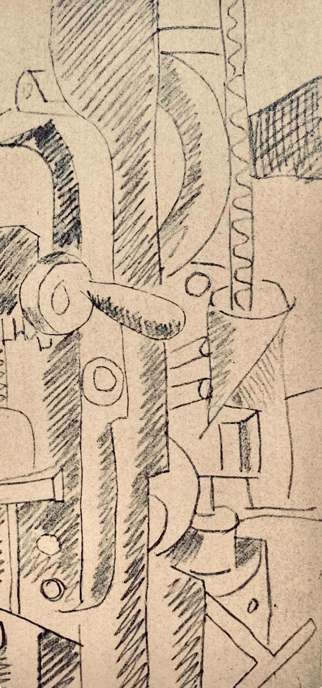 Léger, Éléments Mécaniques, Dessins de Guerre 1915-16 (after) - Beige Figurative Print by Fernand Léger