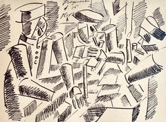 Léger, Étude pour "La Partie de Cartes", Dessins de Guerre 1915-16 (after)
