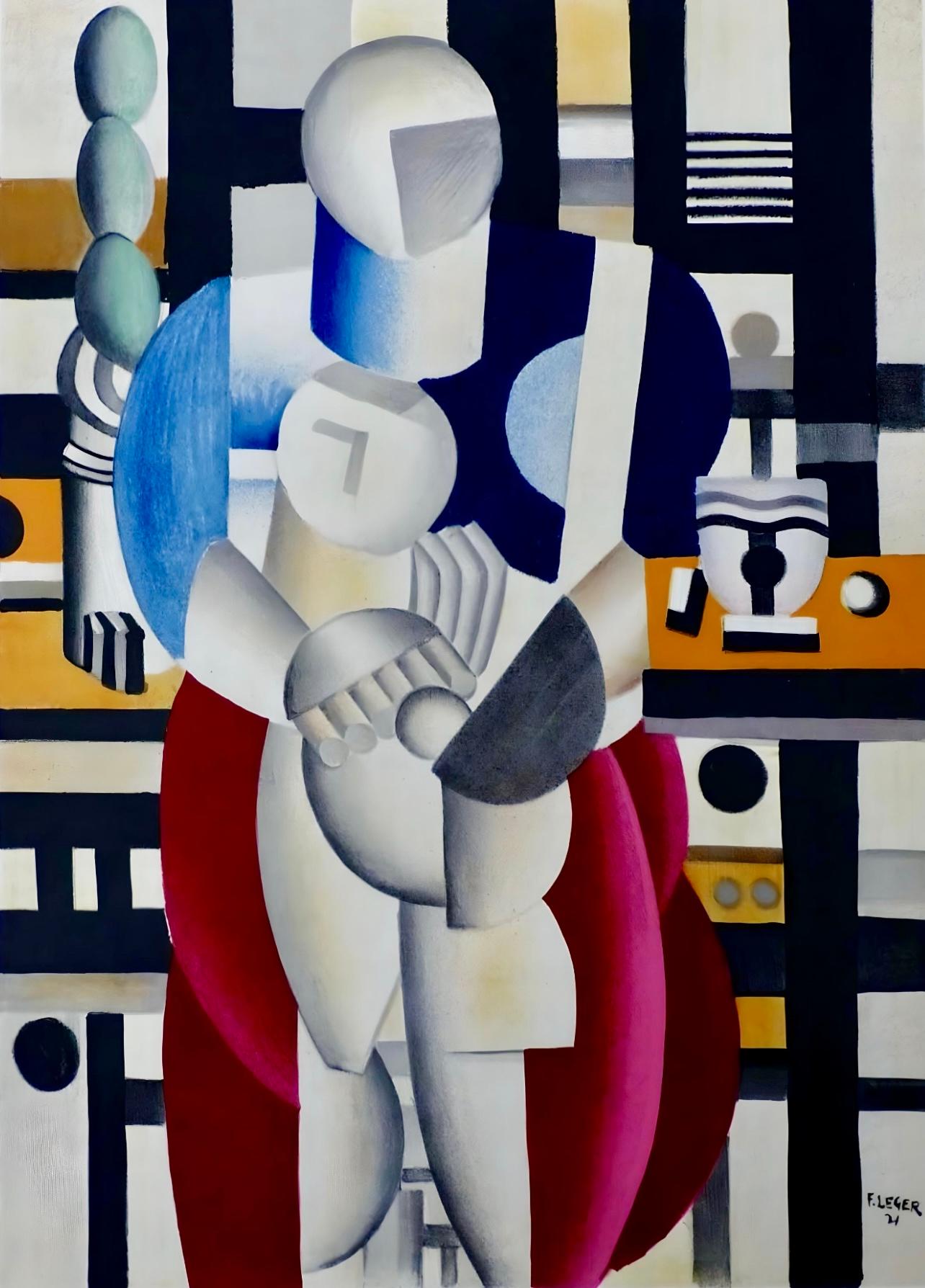 Fernand Léger Abstract Print - Léger, Femme et enfant, Derrière le miroir (after)