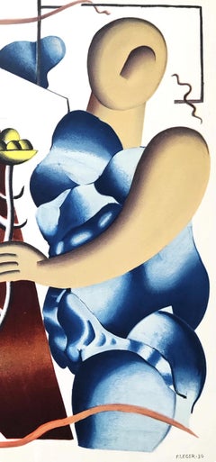Léger, Femme tenant une fleur, Derrière le miroir (d'après)