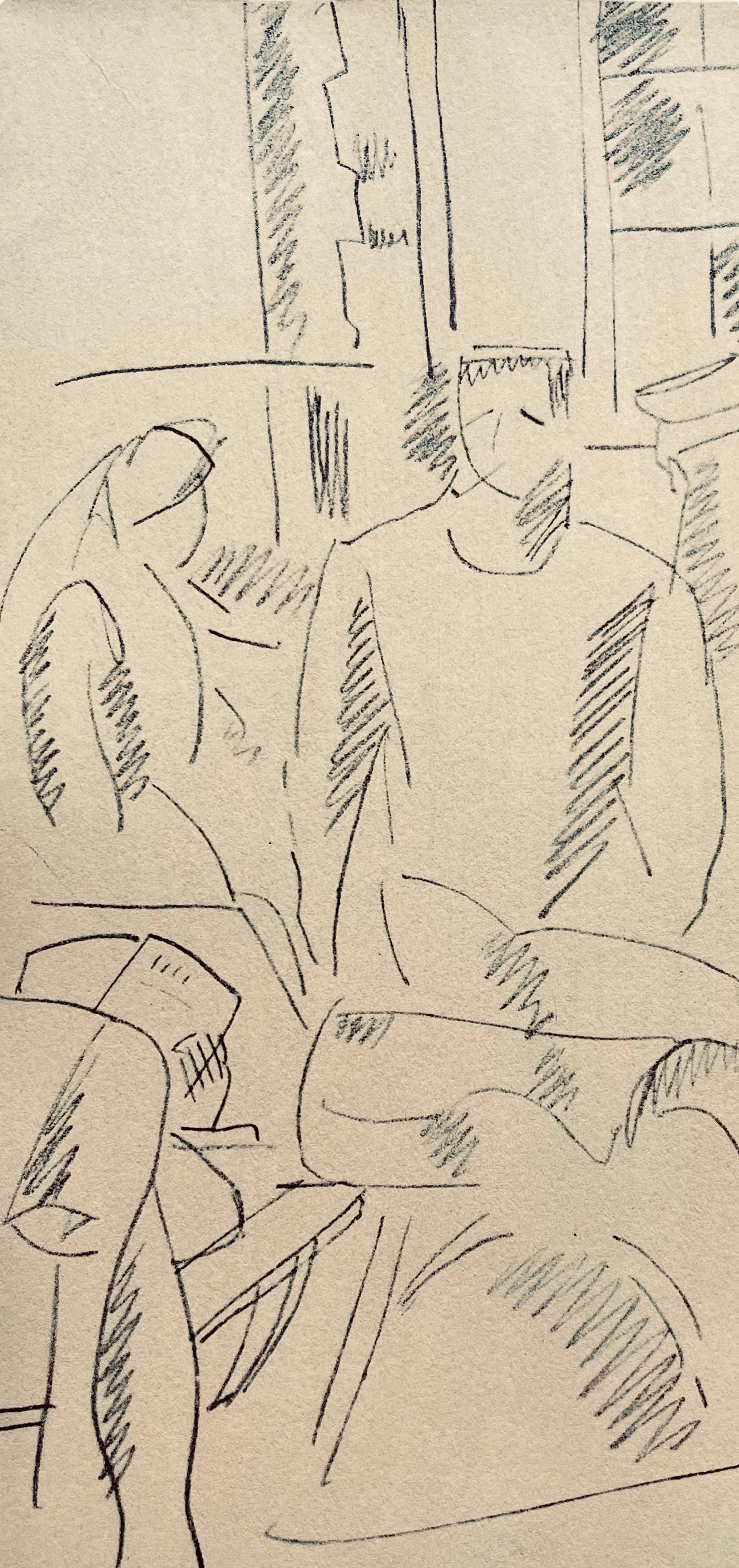 Léger, Intérieur d'hôpital, Dessins de Guerre 1915-16 (after) - Cubist Print by Fernand Léger
