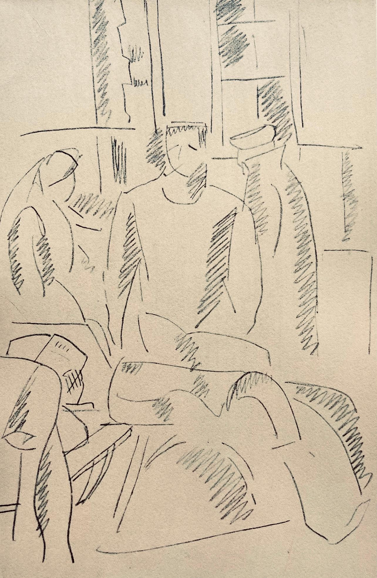 Fernand Léger Landscape Print - Léger, Intérieur d'hôpital, Dessins de Guerre 1915-16 (after)