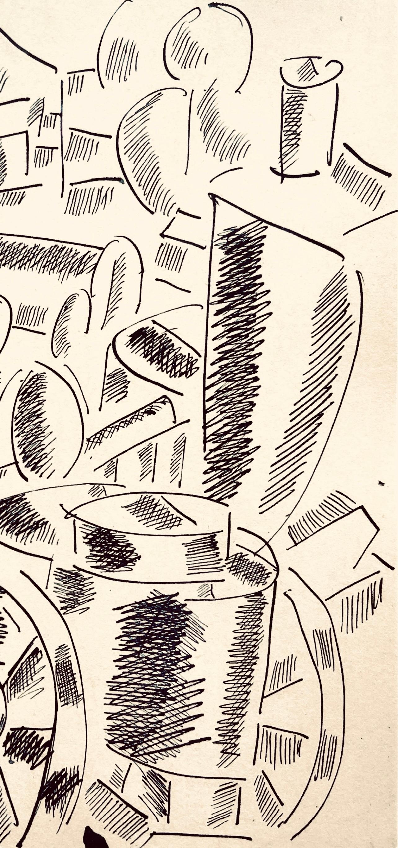 Léger, La cuisine roulante, Dessins de Guerre 1915-16 (nach) (Weiß), Figurative Print, von Fernand Léger